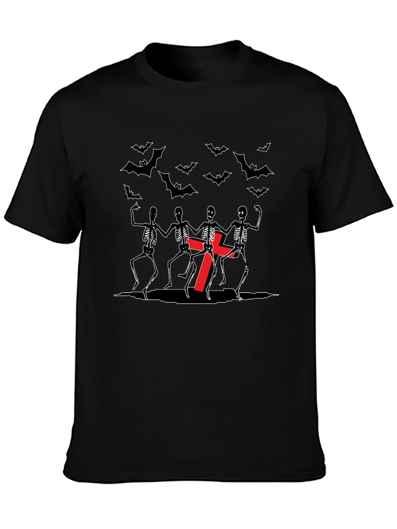 Dancing Skeletons Bat Graphic Tee