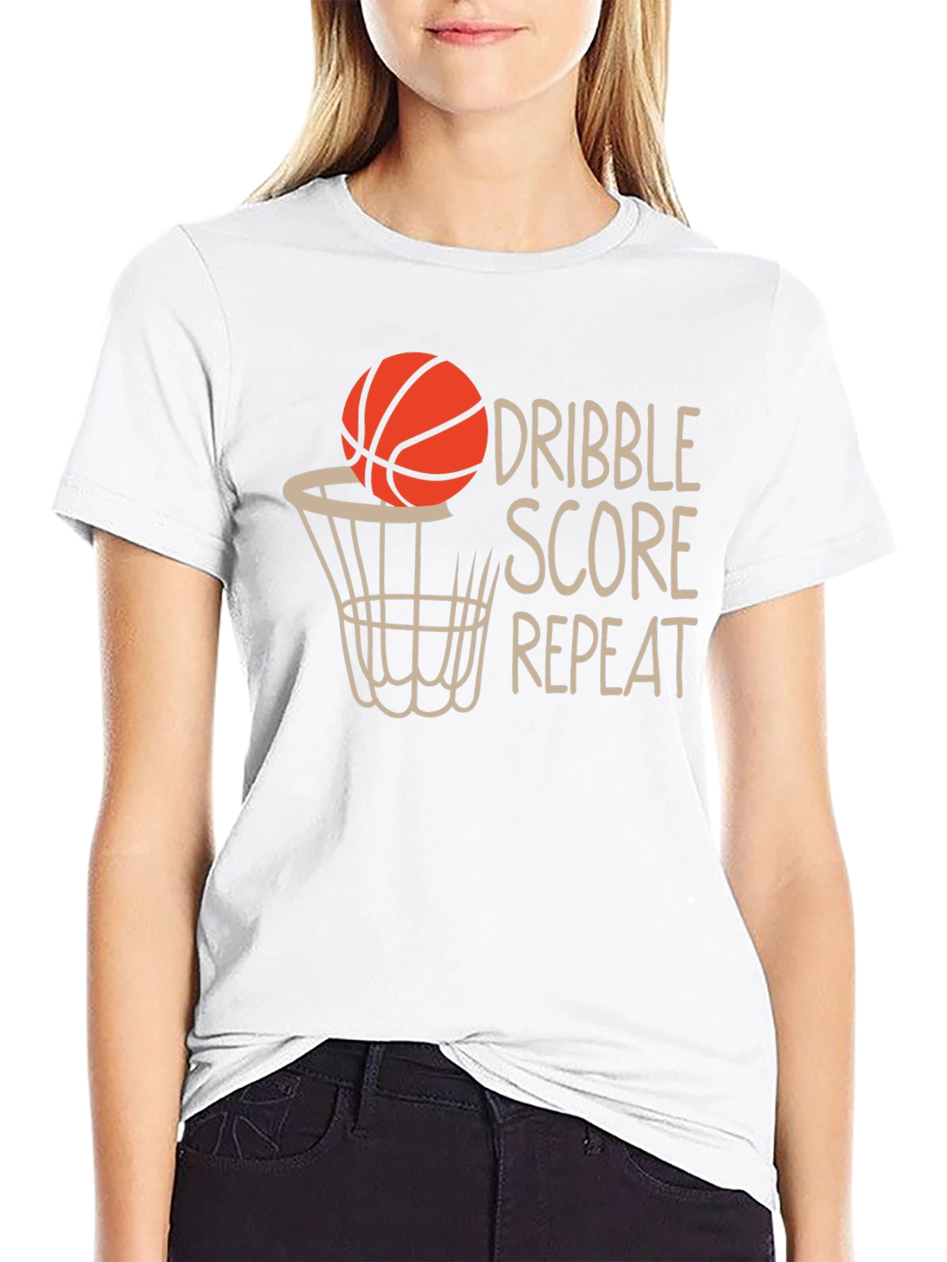 Dribble Score Repeat Basketball T-Shirt