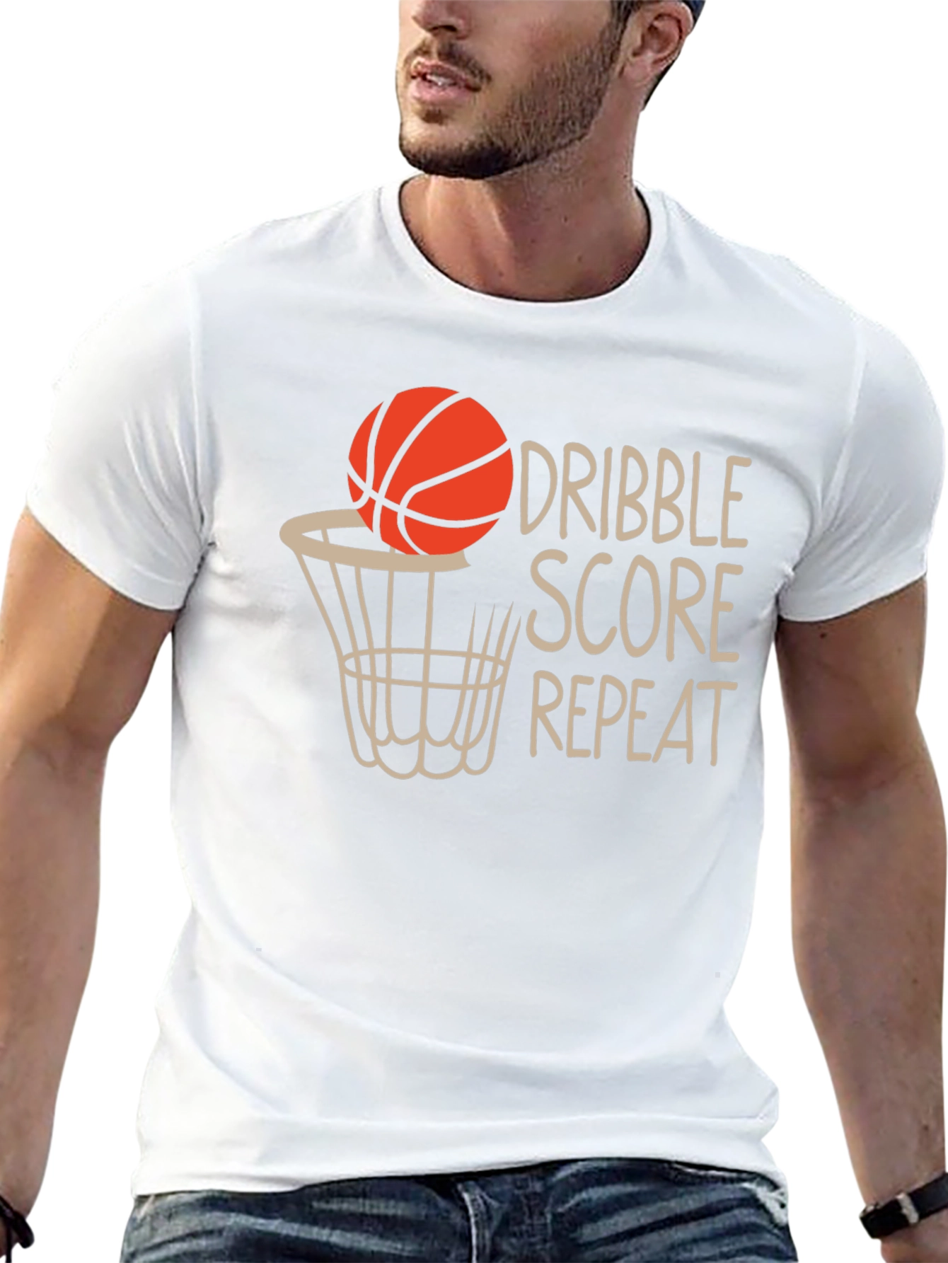 Dribble Score Repeat Basketball T-Shirt