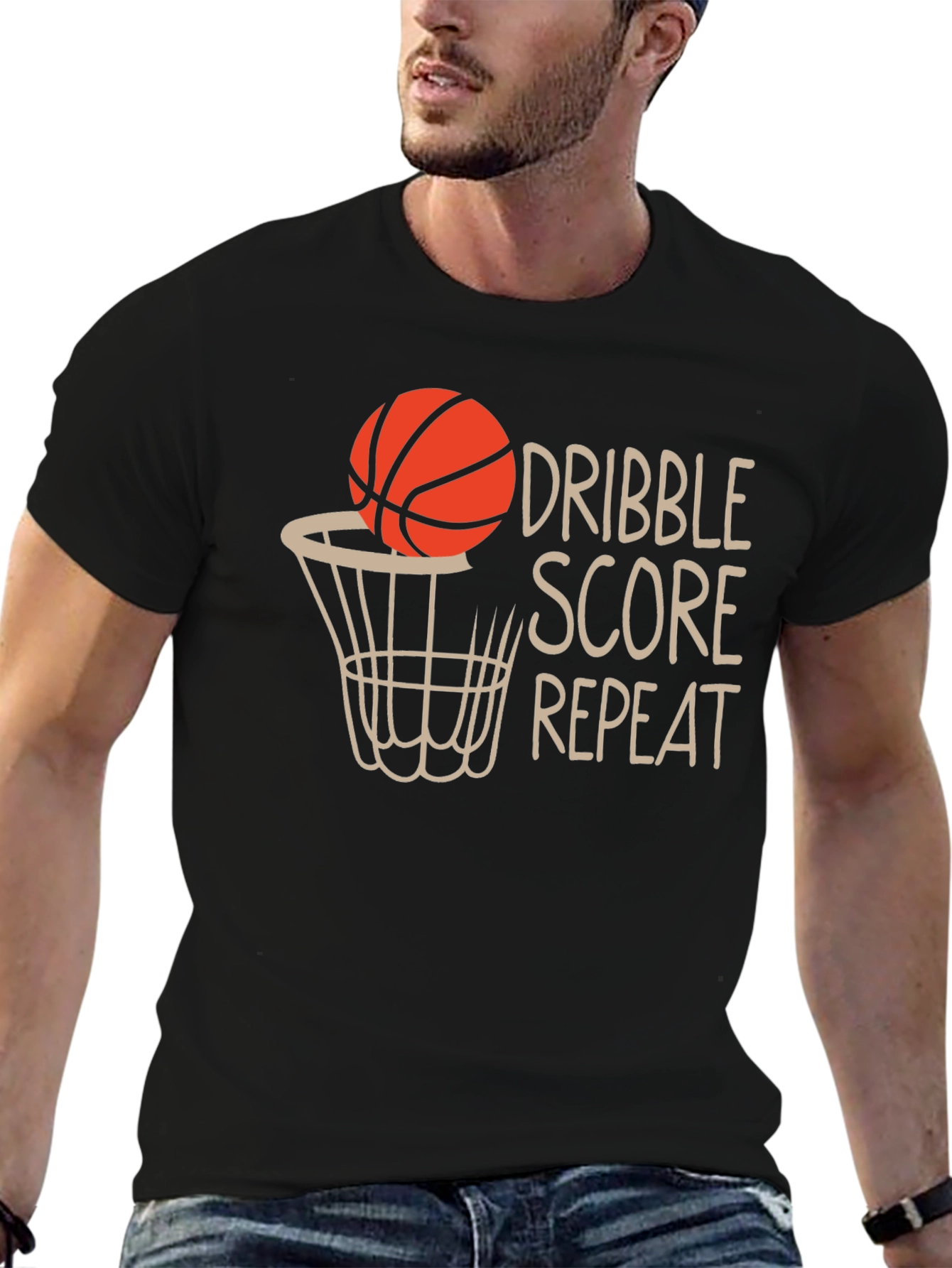 Dribble Score Repeat Basketball T-Shirt