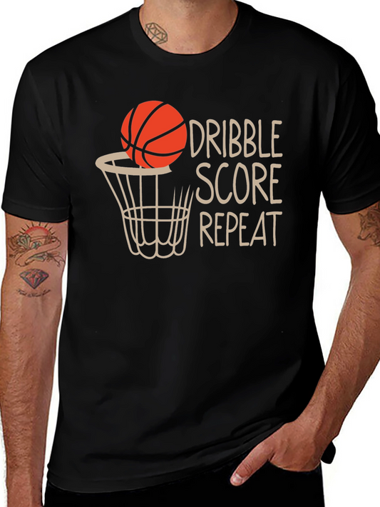 Dribble Score Repeat Basketball T-Shirt