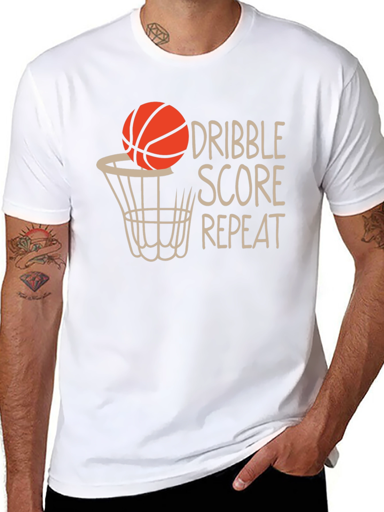 Dribble Score Repeat Basketball T-Shirt