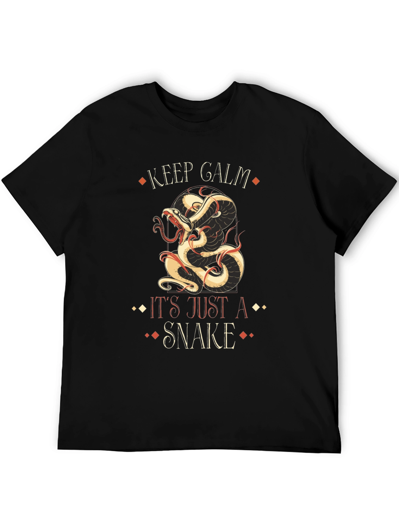 Keep Calm Snake Graphic T-Shirt Black