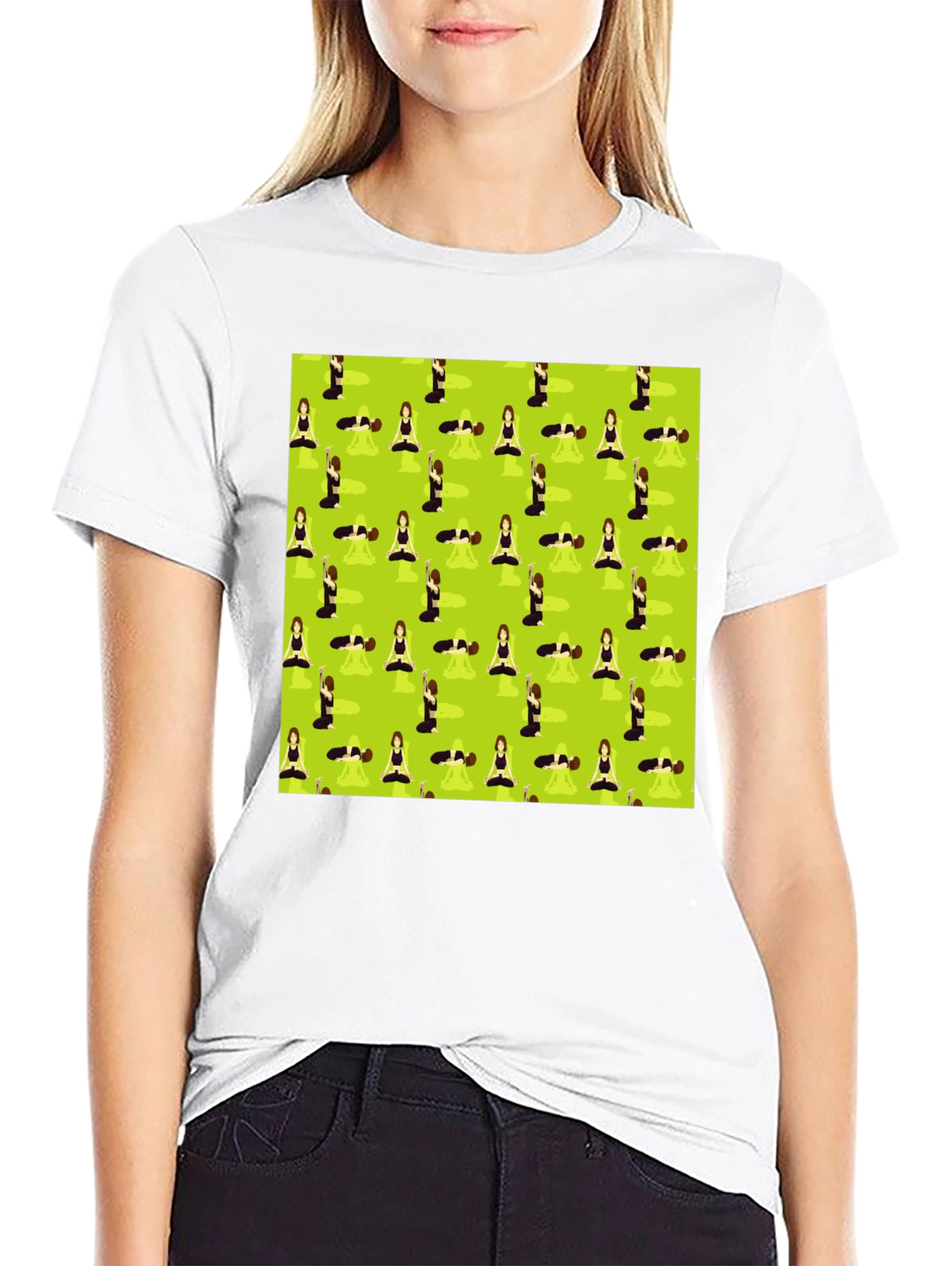 Yoga Patterned T-Shirt - Mens Black Tee