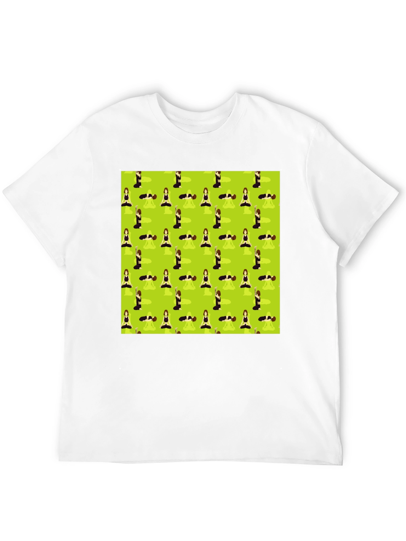Yoga Patterned T-Shirt - Mens Black Tee