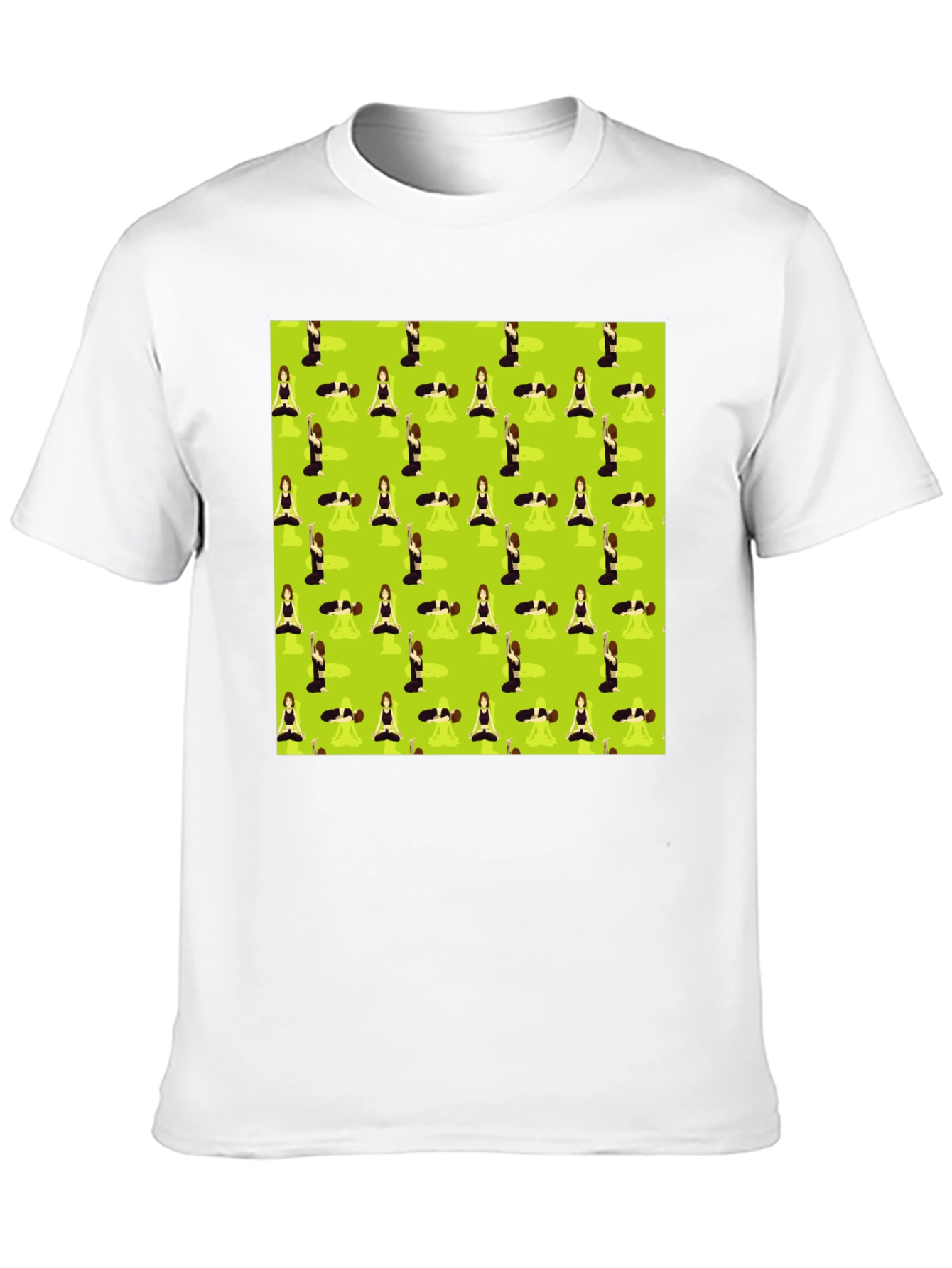 Yoga Patterned T-Shirt - Mens Black Tee
