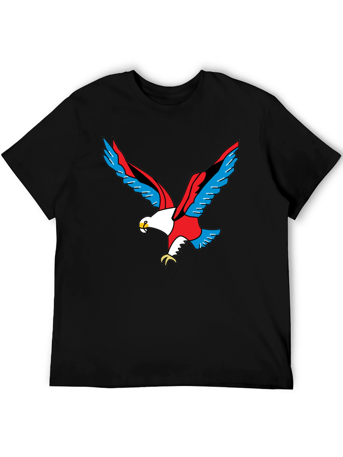Bold Eagle Graphic Tee - Black Cotton Shirt
