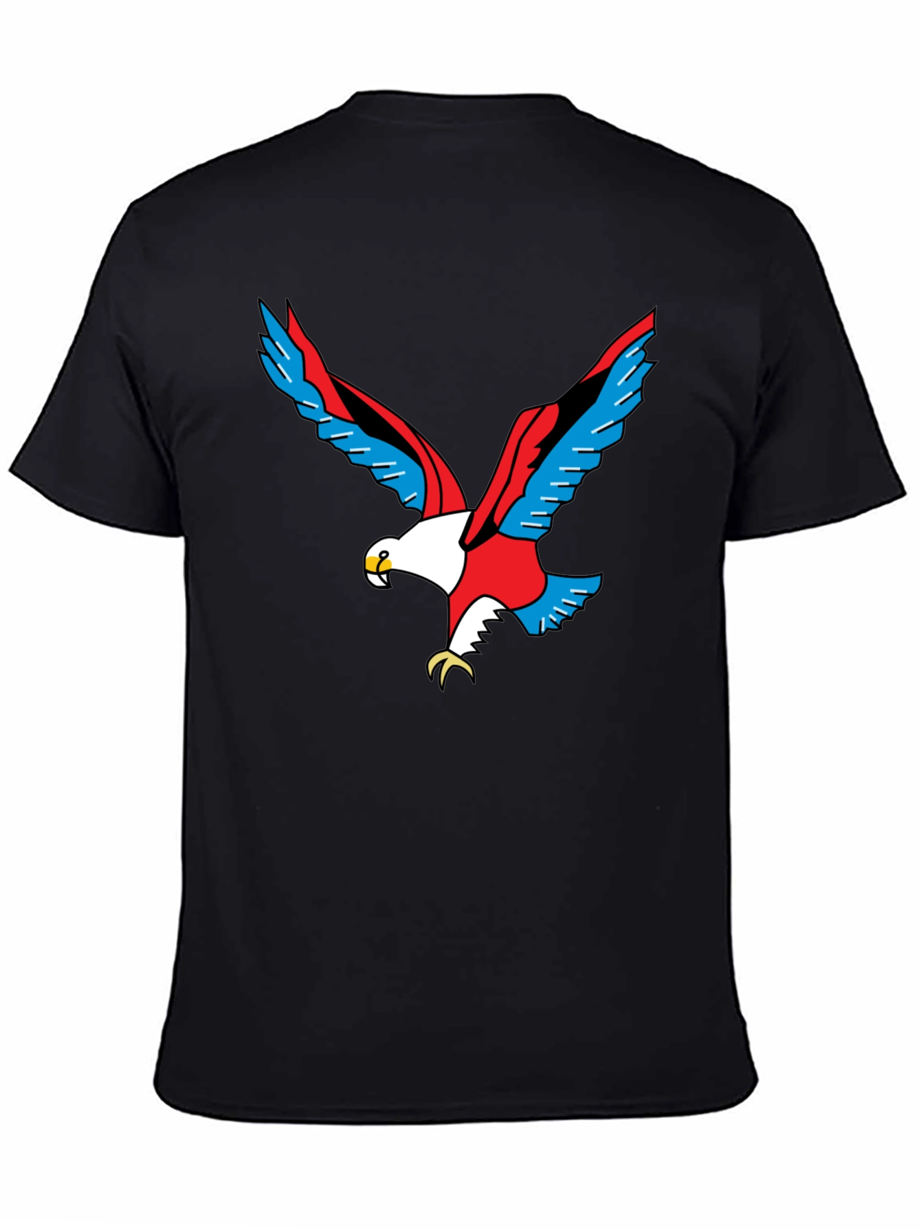 Bold Eagle Graphic Tee - Black Cotton Shirt