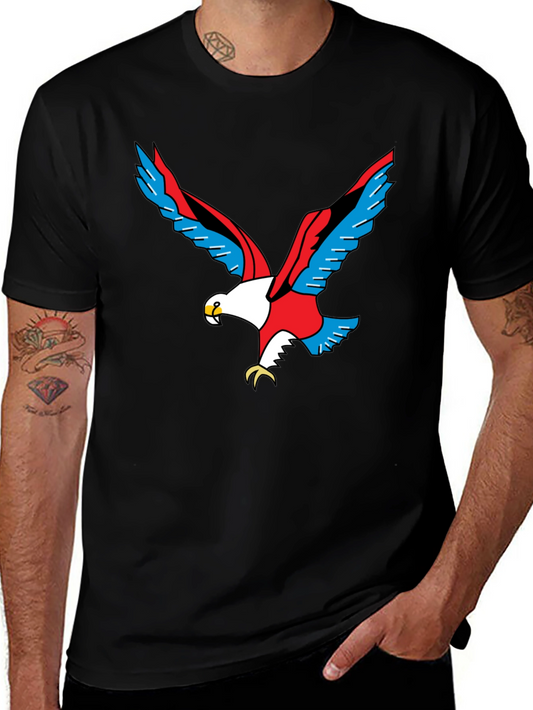 Bold Eagle Graphic Tee - Black Cotton Shirt