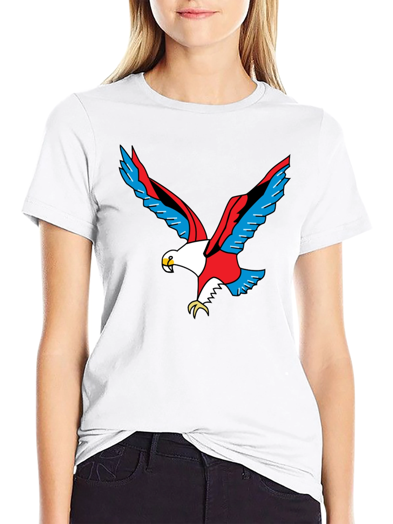 Bold Eagle Graphic Tee - Black Cotton Shirt