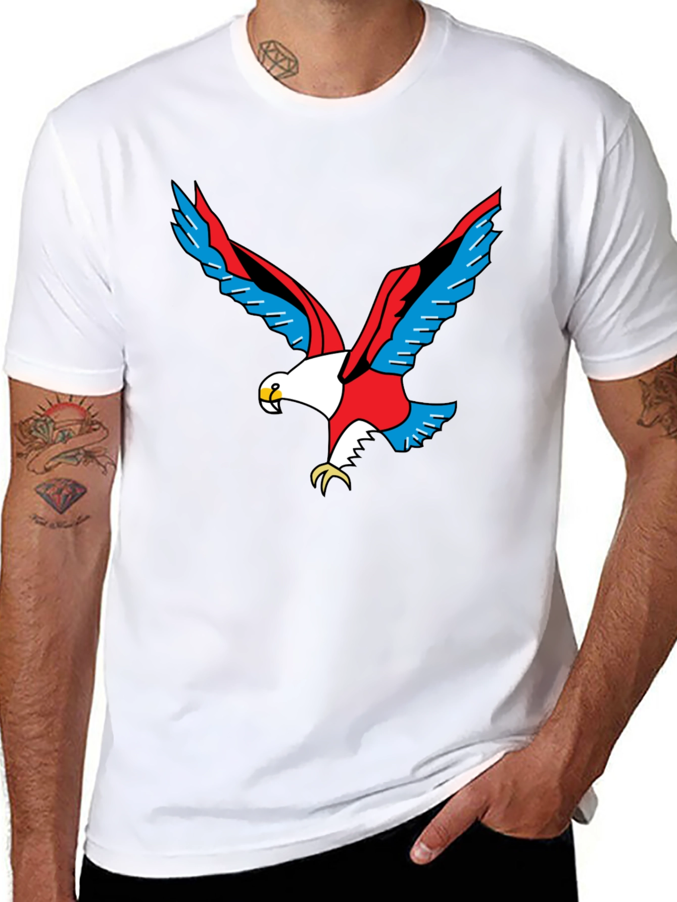 Bold Eagle Graphic Tee - Black Cotton Shirt