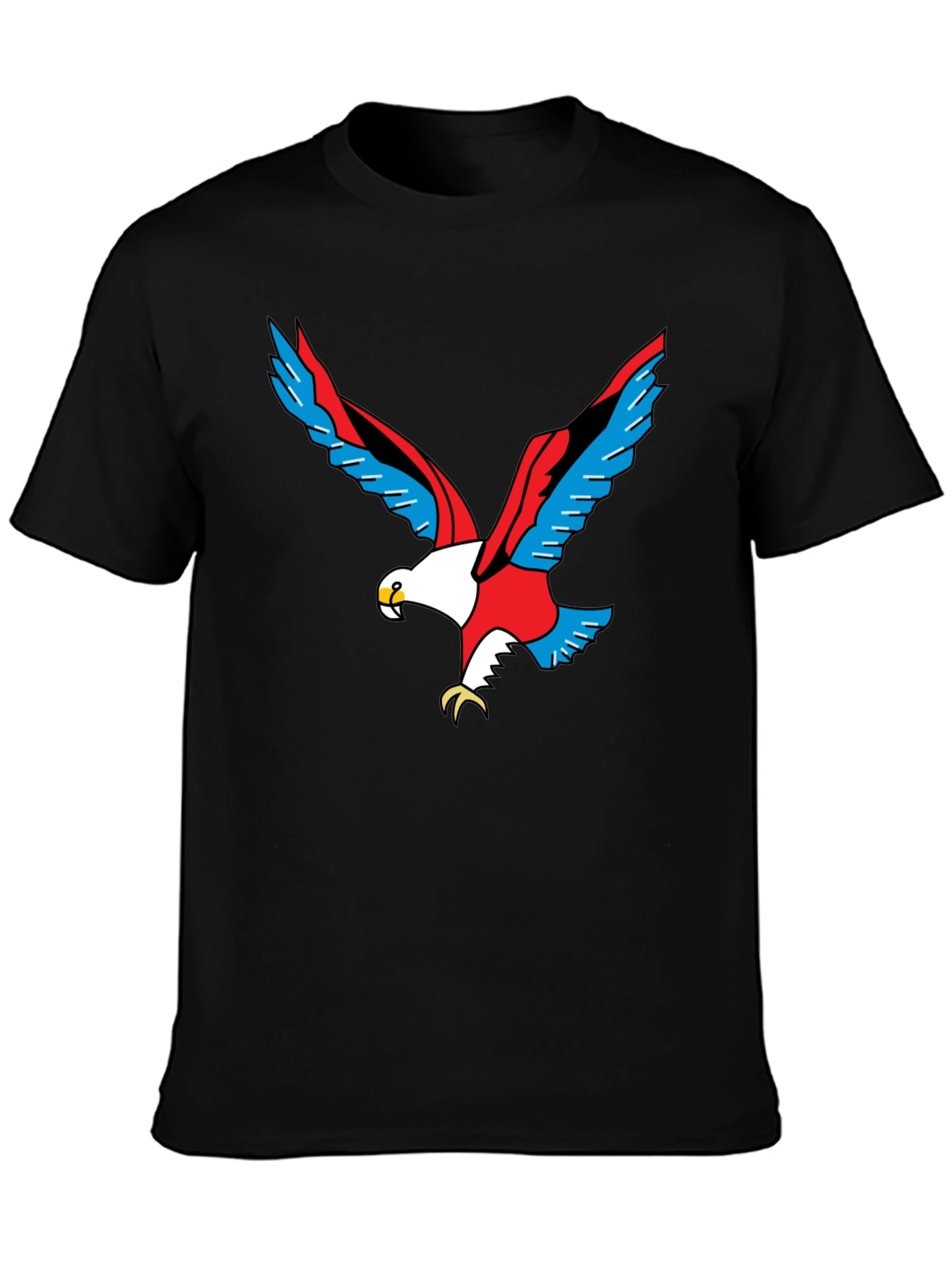 Bold Eagle Graphic Tee - Black Cotton Shirt