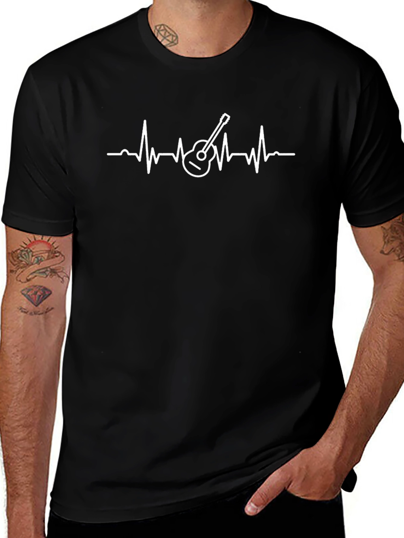Guitar Heartbeat T-Shirt - Musicians Tee