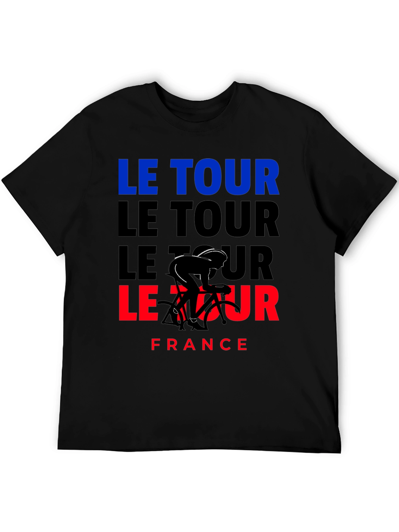 Le Tour France Cycling T-Shirt - Black Graphic Tee