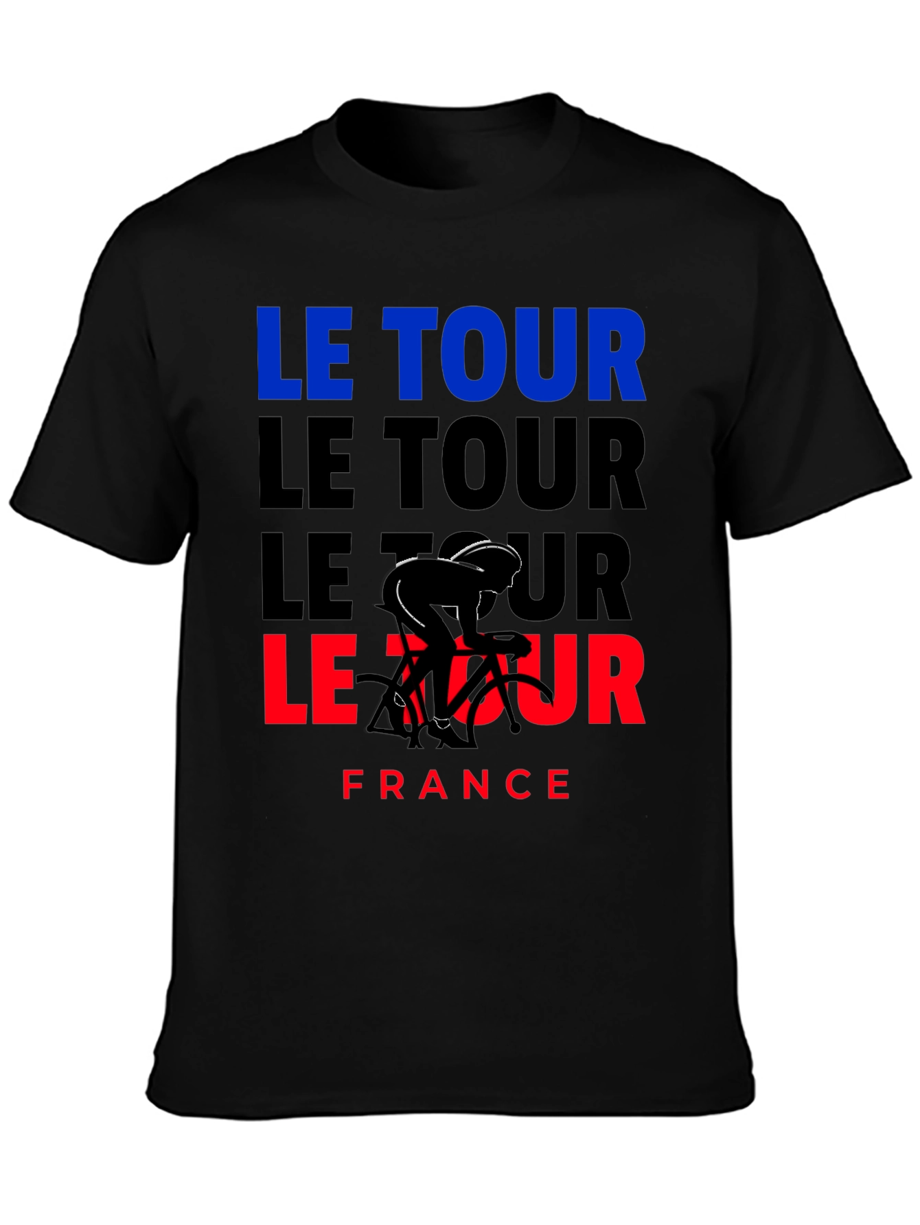 Le Tour France Cycling T-Shirt - Black Graphic Tee