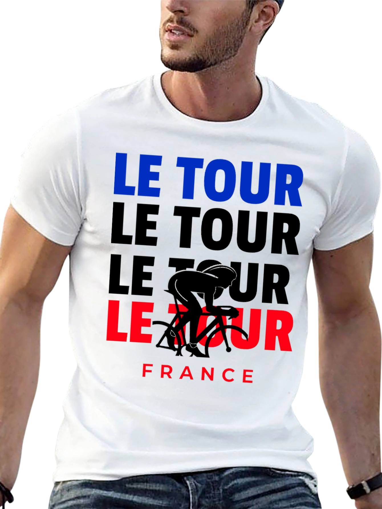 Le Tour France Cycling T-Shirt - Black Graphic Tee