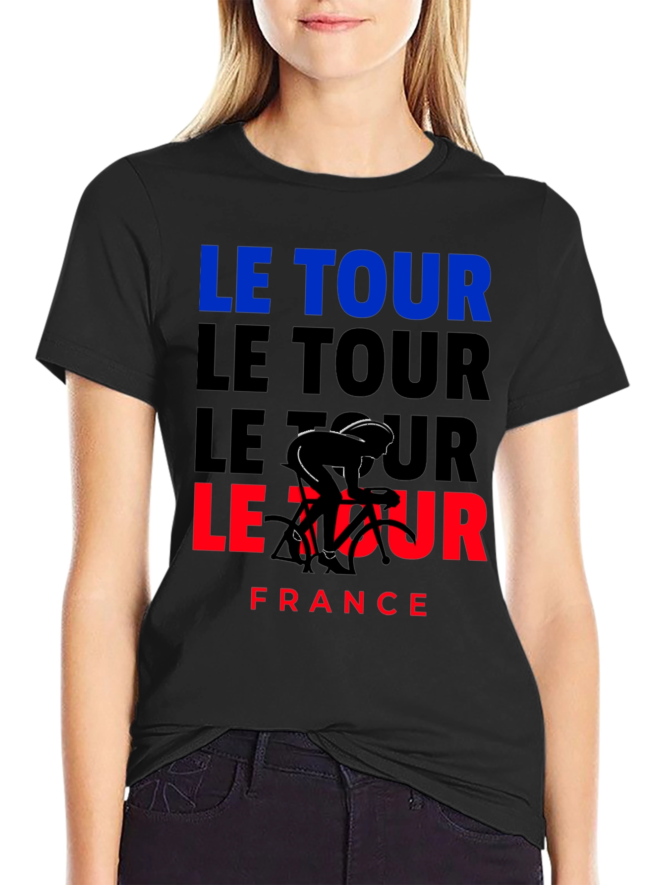 Le Tour France Cycling T-Shirt - Black Graphic Tee