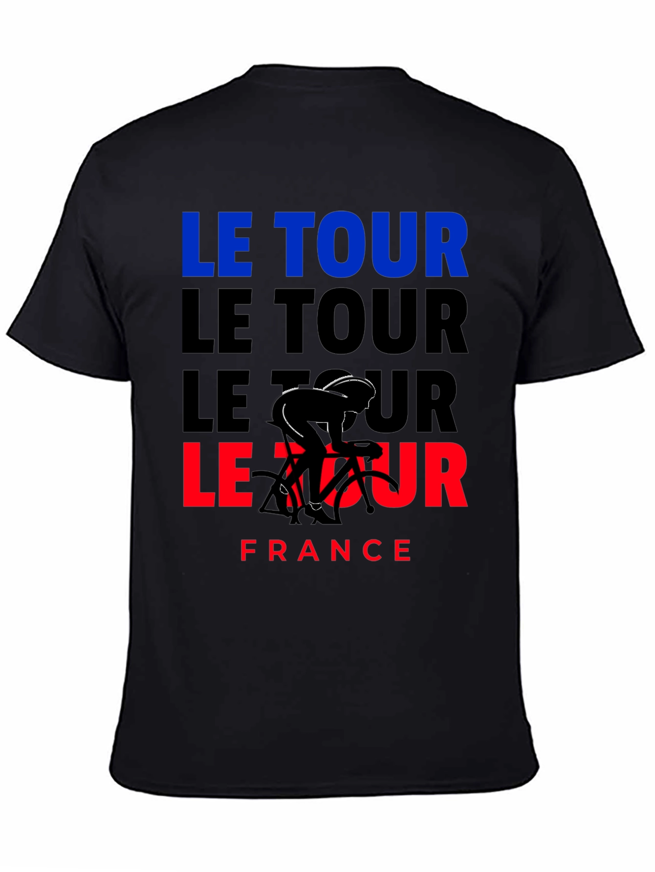Le Tour France Cycling T-Shirt - Black Graphic Tee