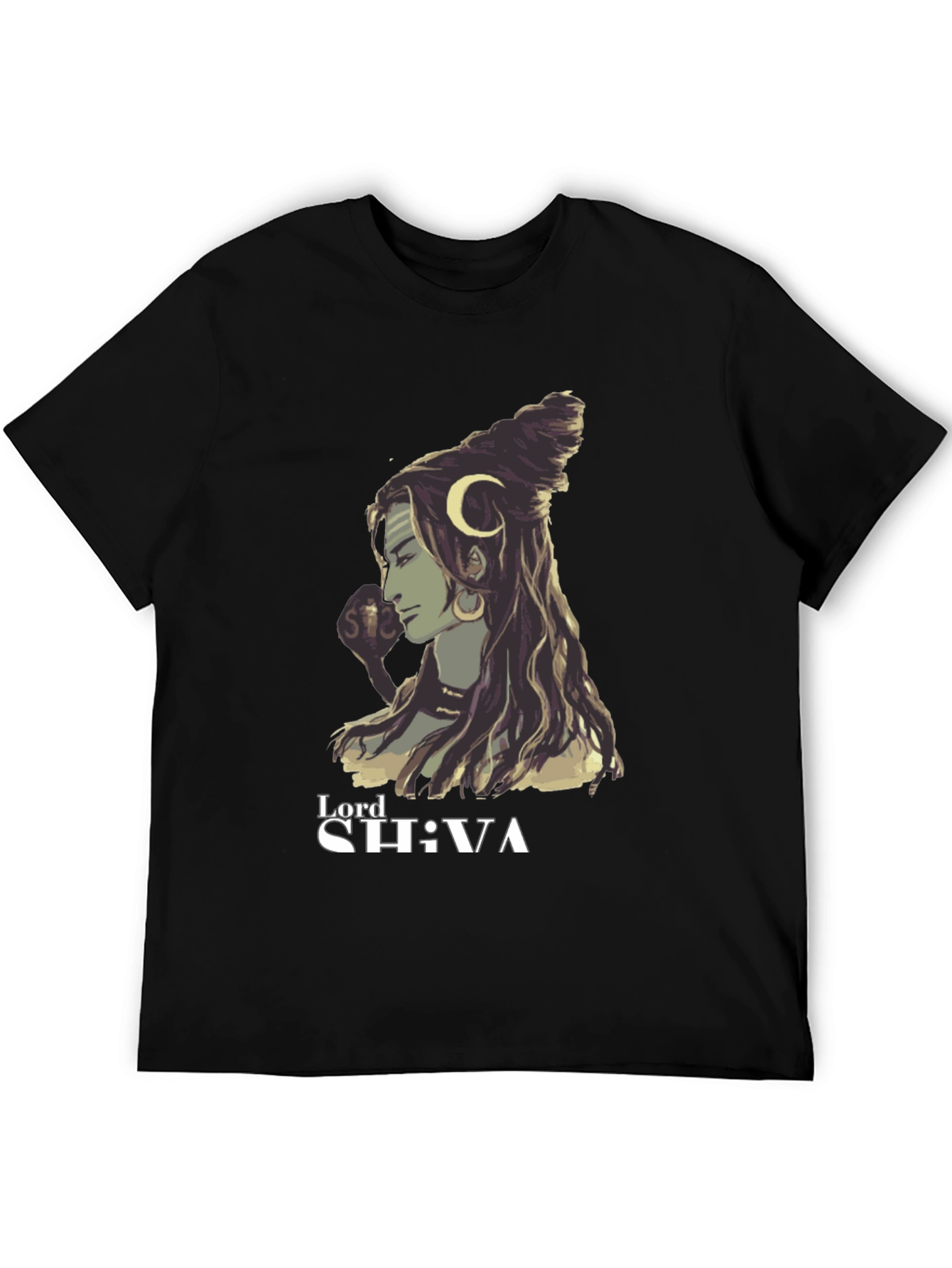 Lord Shiva Graphic Tee - Black Cotton Blend