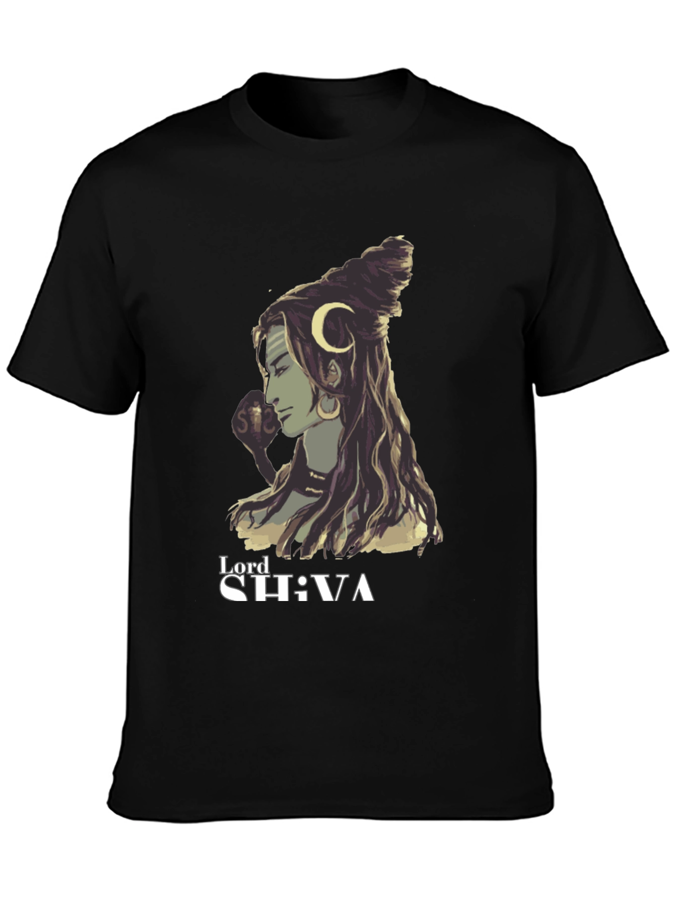 Lord Shiva Graphic Tee - Black Cotton Blend