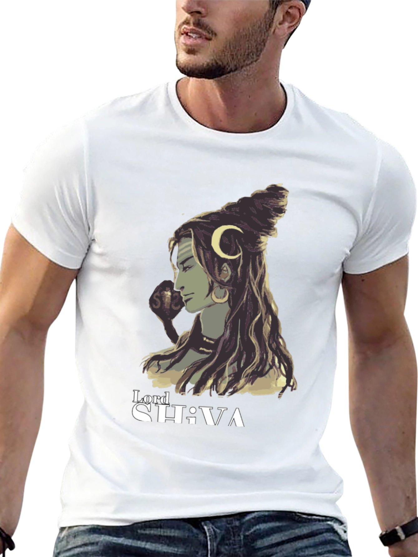 Lord Shiva Graphic Tee - Black Cotton Blend