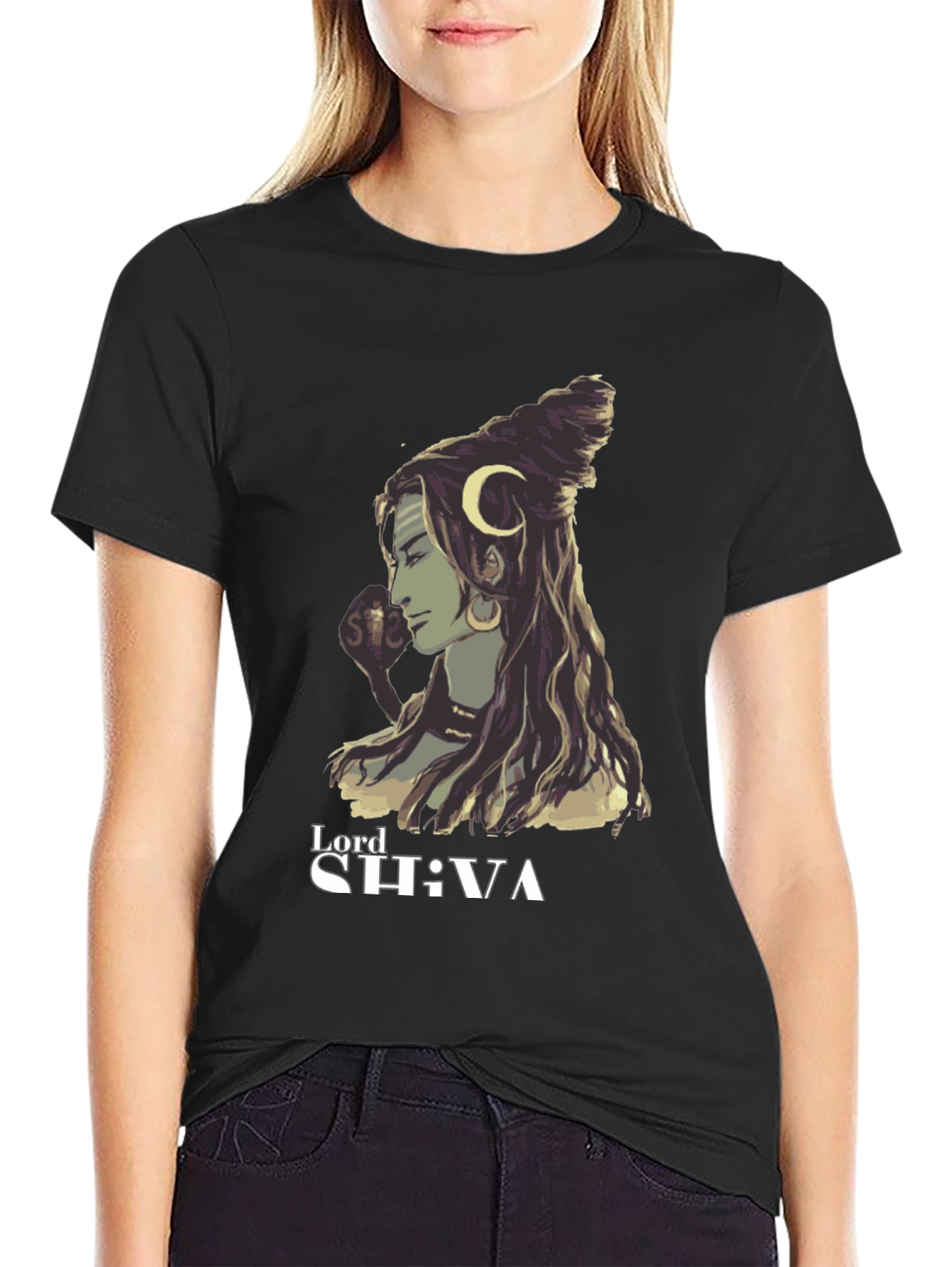Lord Shiva Graphic Tee - Black Cotton Blend