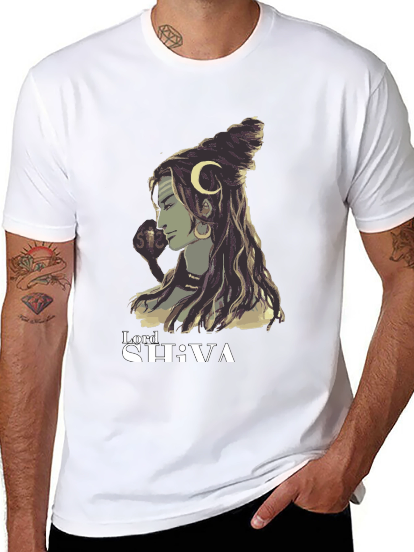 Lord Shiva Graphic Tee - Black Cotton Blend
