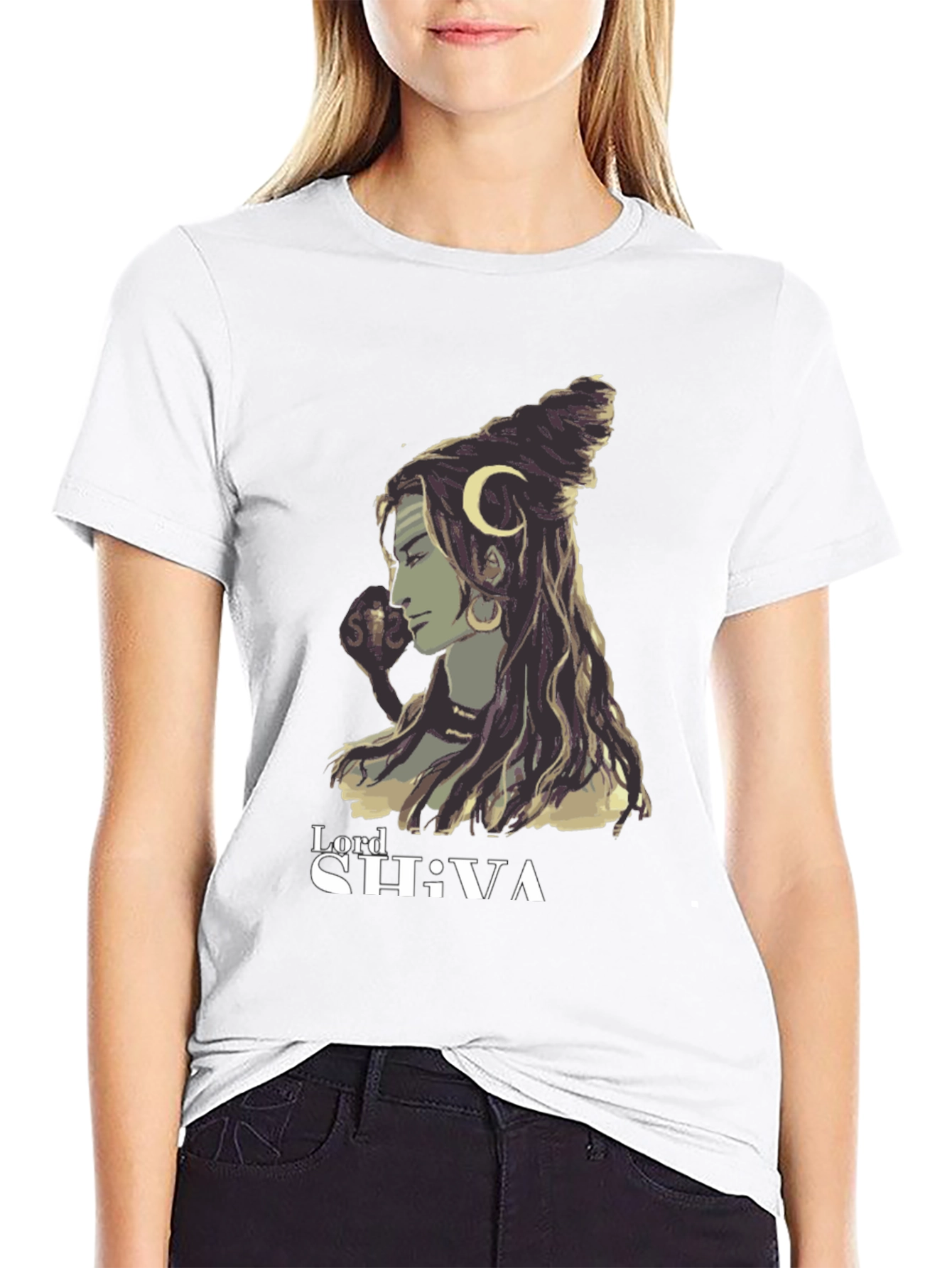 Lord Shiva Graphic Tee - Black Cotton Blend