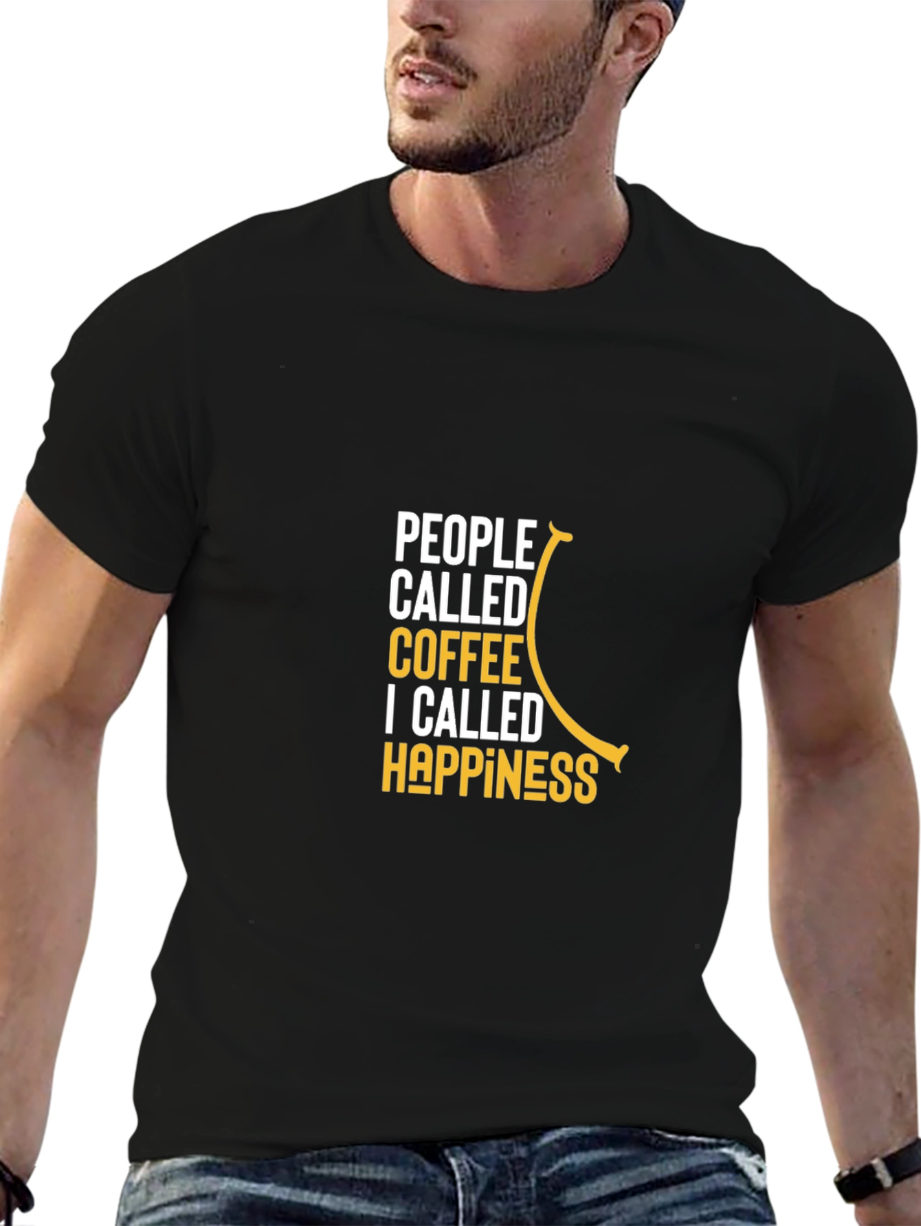 Coffee Happiness Graphic Tee - Black