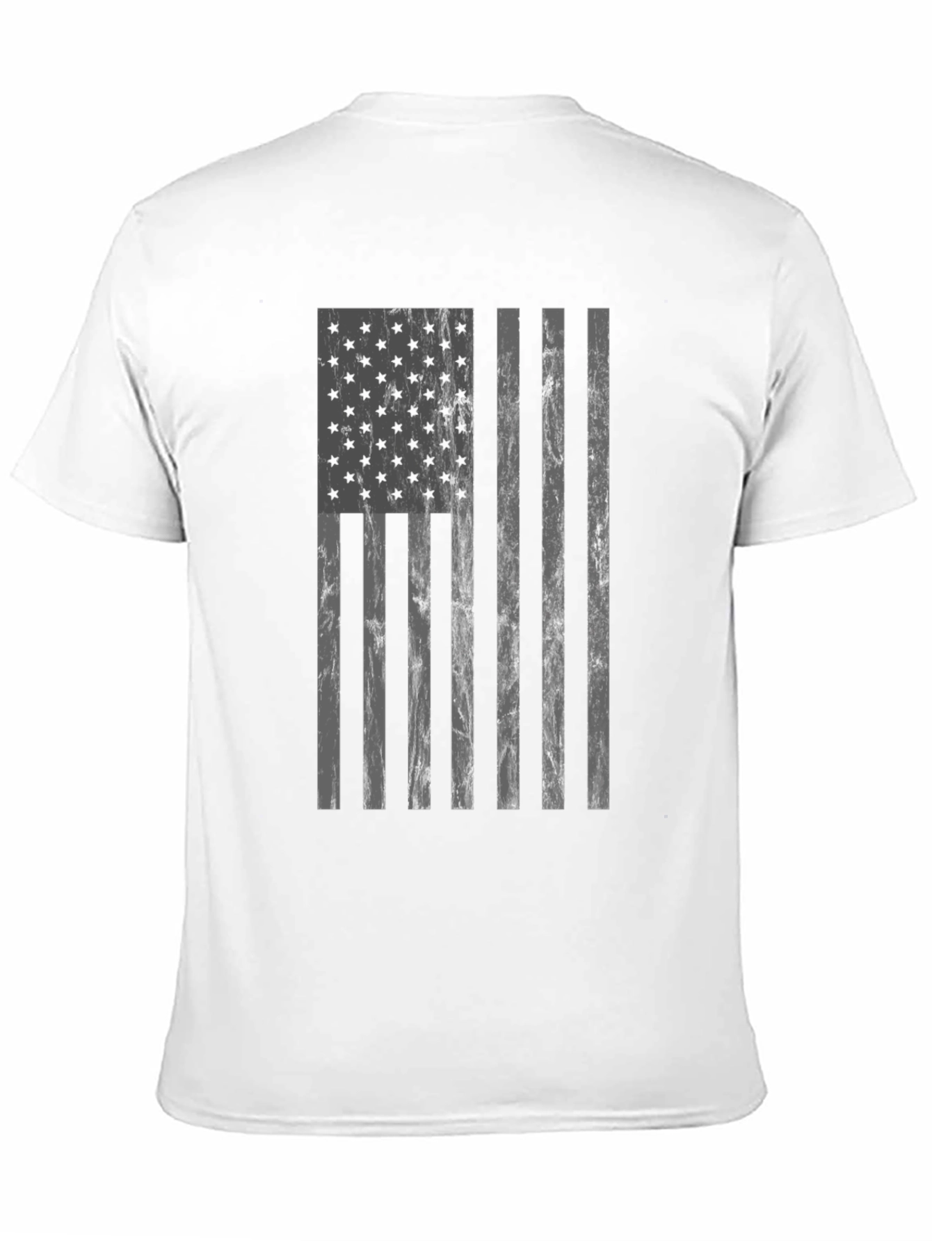 Distressed American Flag Graphic Tee - Black