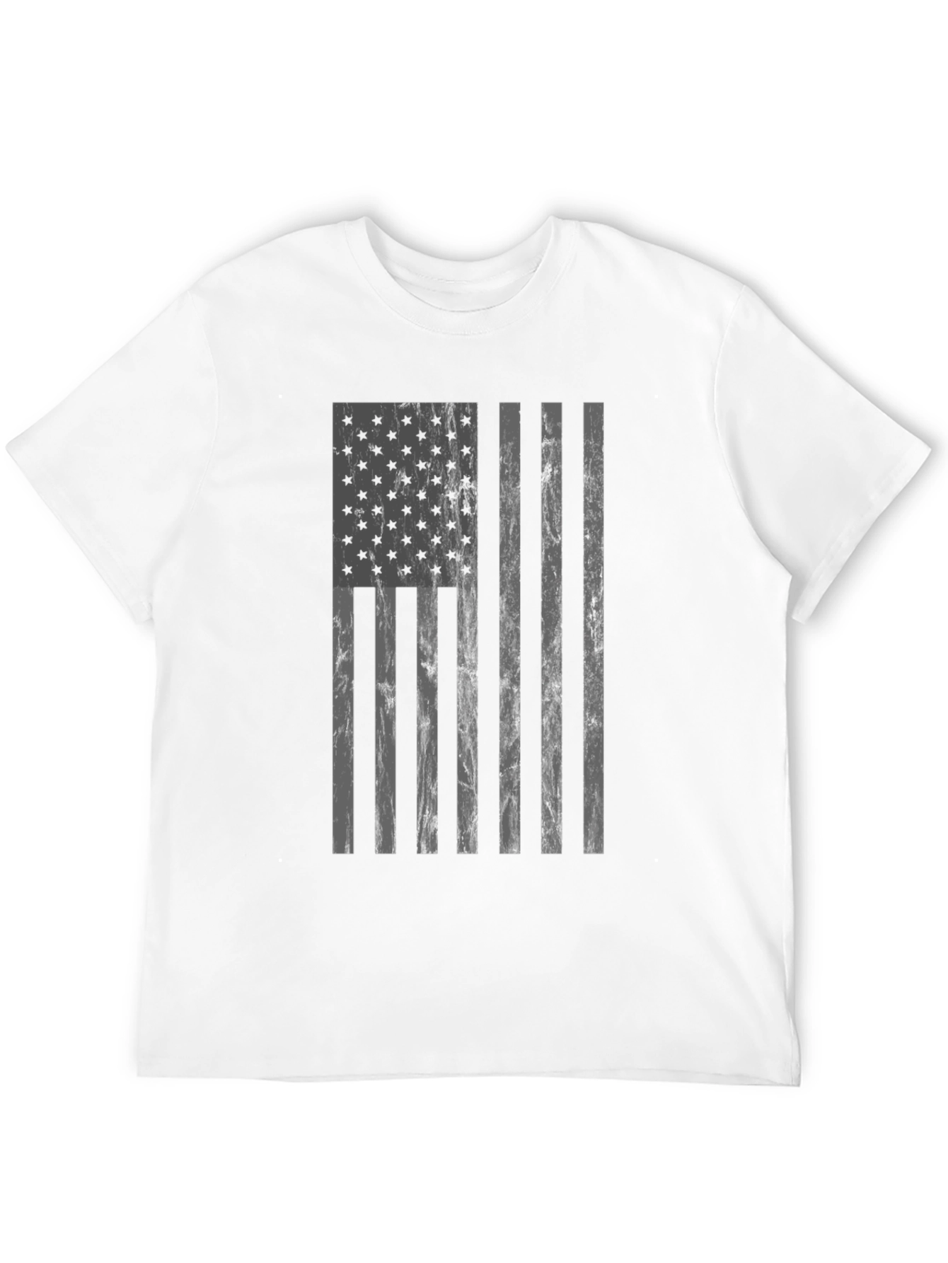 Distressed American Flag Graphic Tee - Black