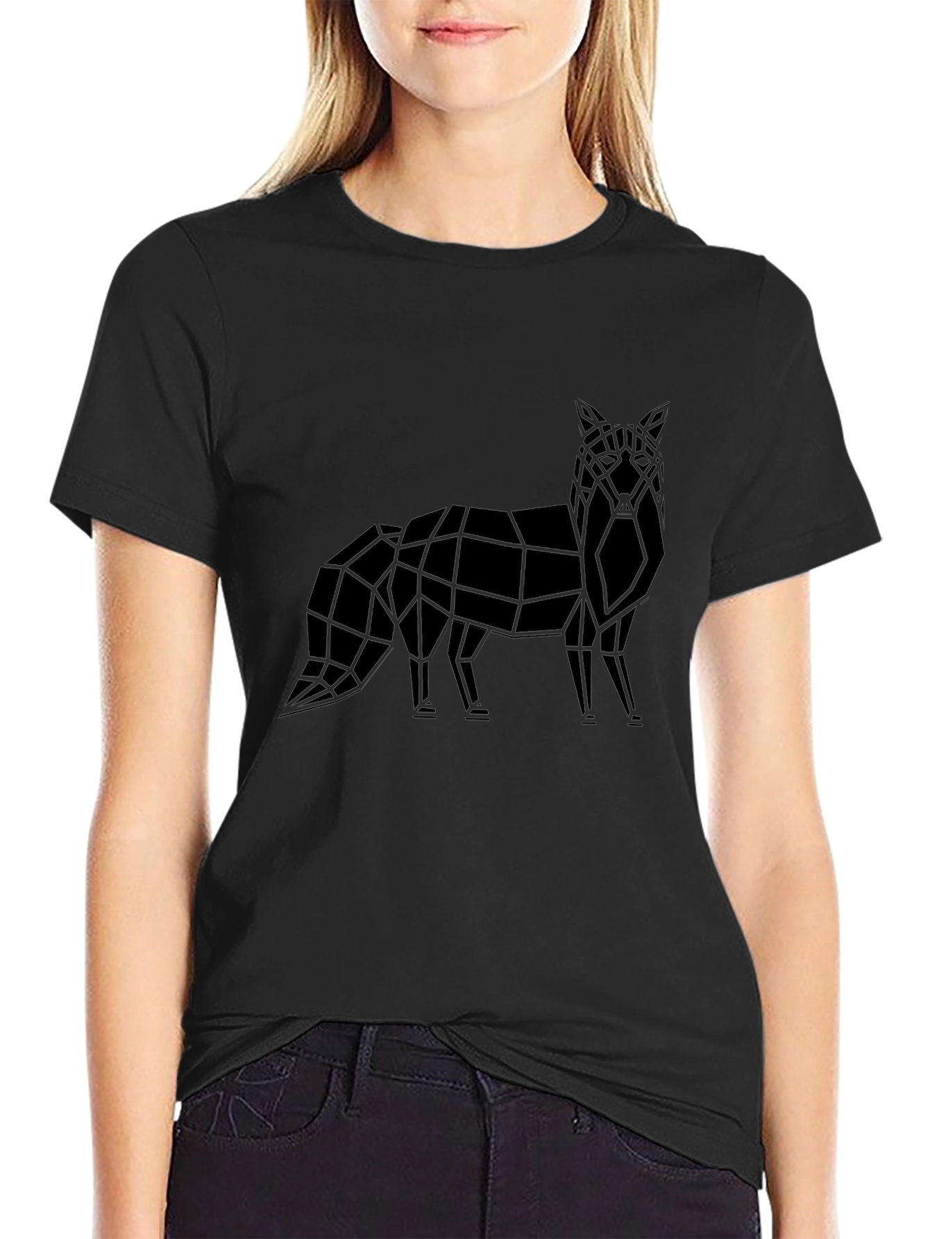 Geometric Fox Graphic Tee - Modern Style