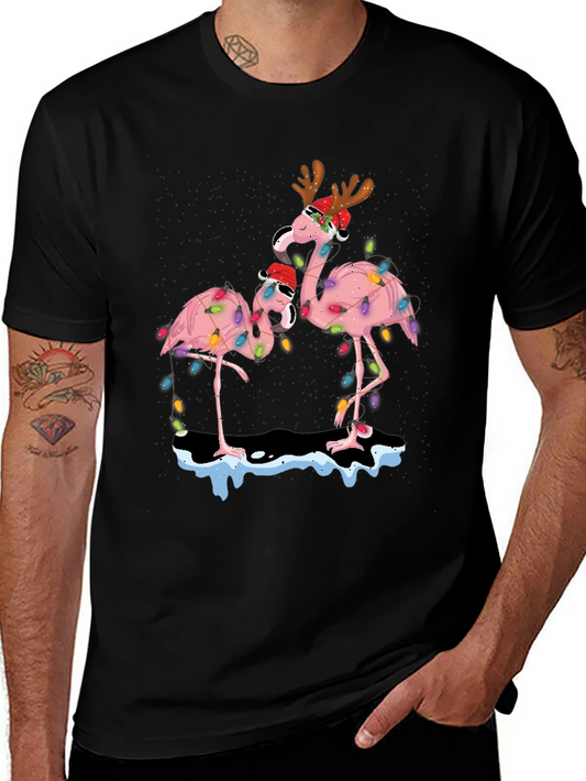 Festive Flamingo Christmas T-Shirt