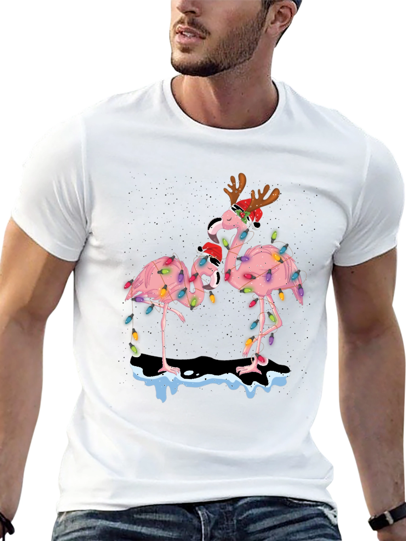 Festive Flamingo Christmas T-Shirt