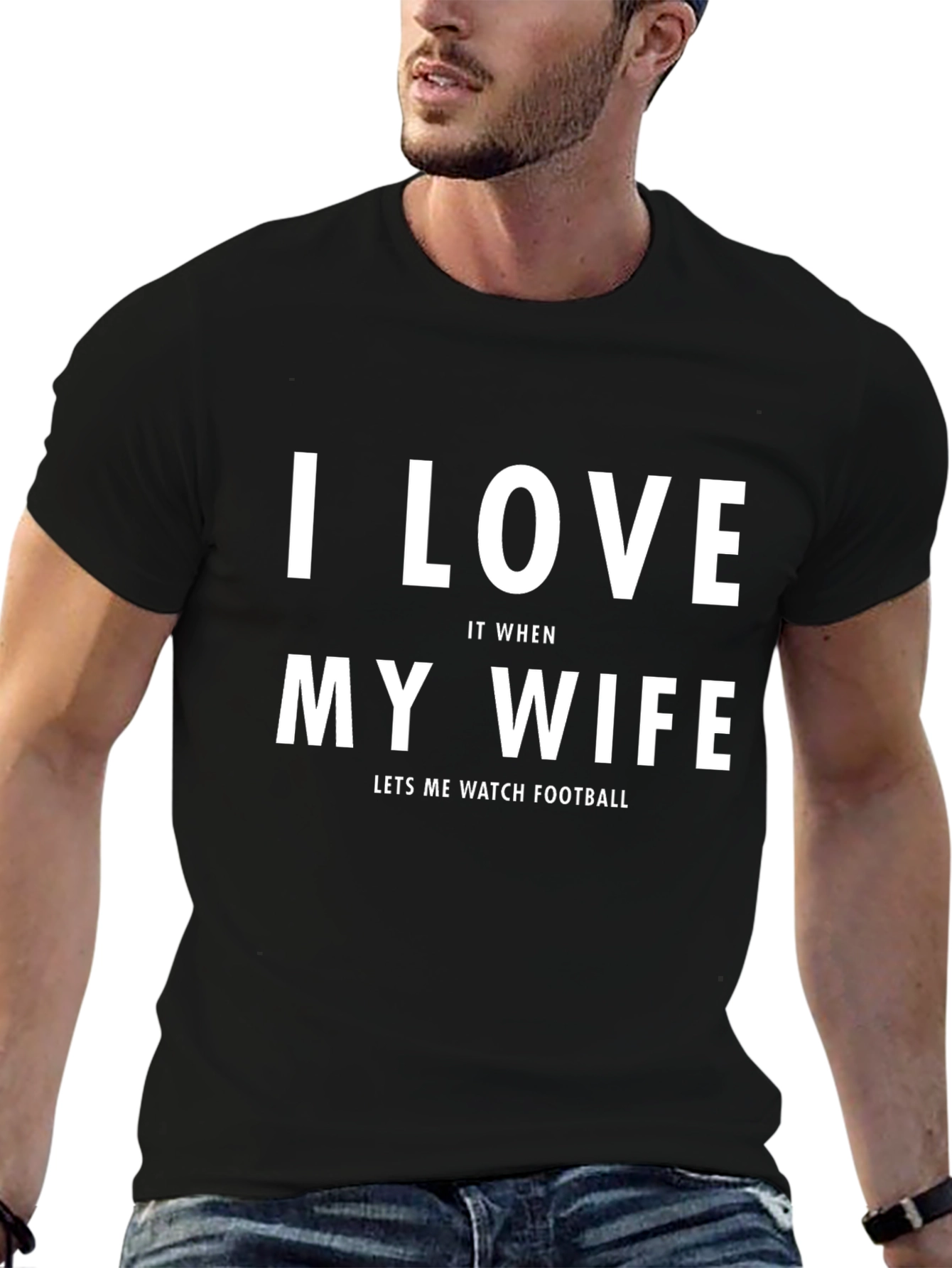 I Love My Wife Football Fan T-Shirt
