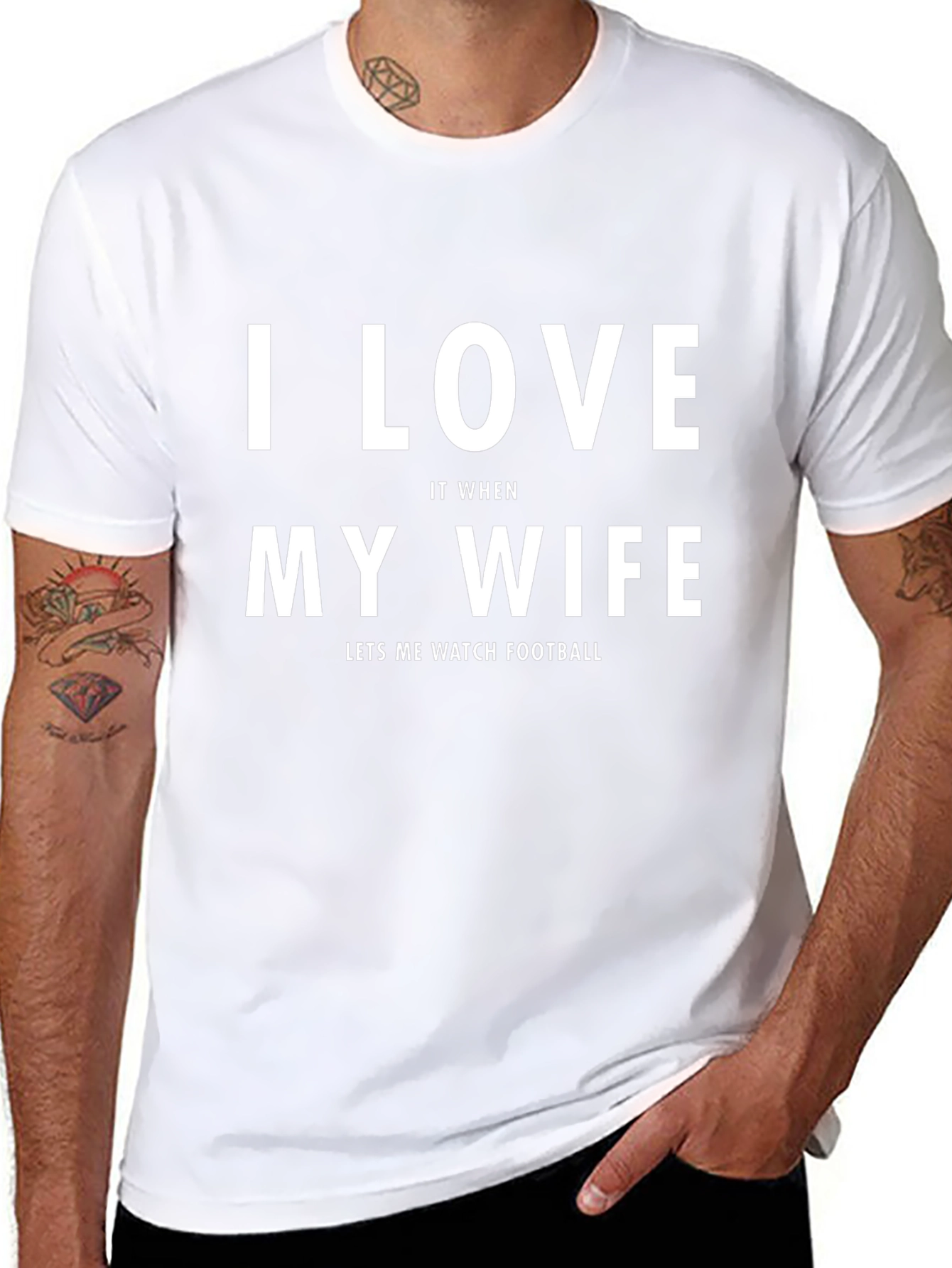 I Love My Wife Football Fan T-Shirt