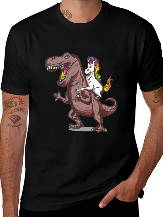 Dino Rider T-Shirt: Unicorn Riding T-Rex
