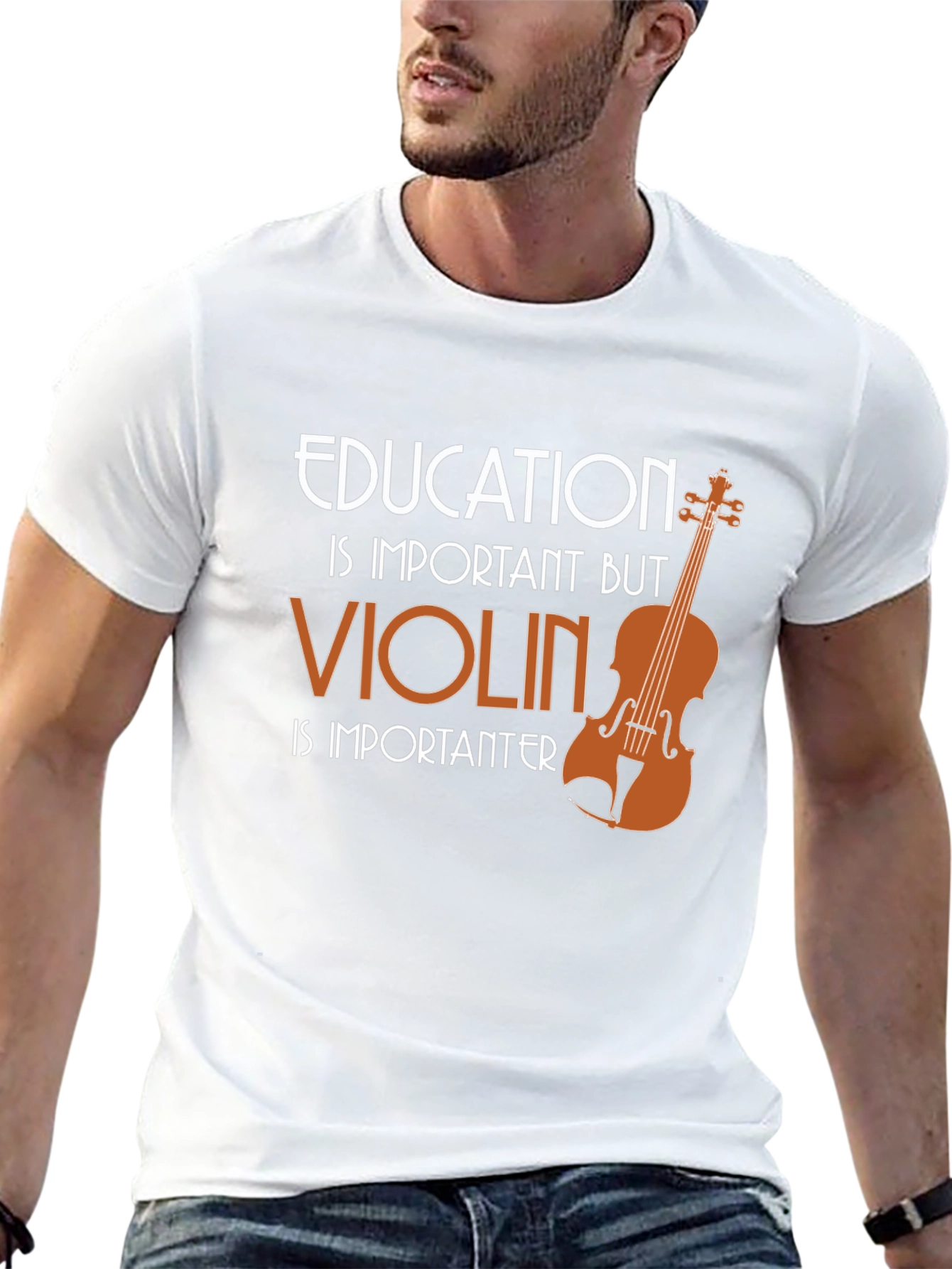 Education vs Violin T-Shirt - Musicians Tee