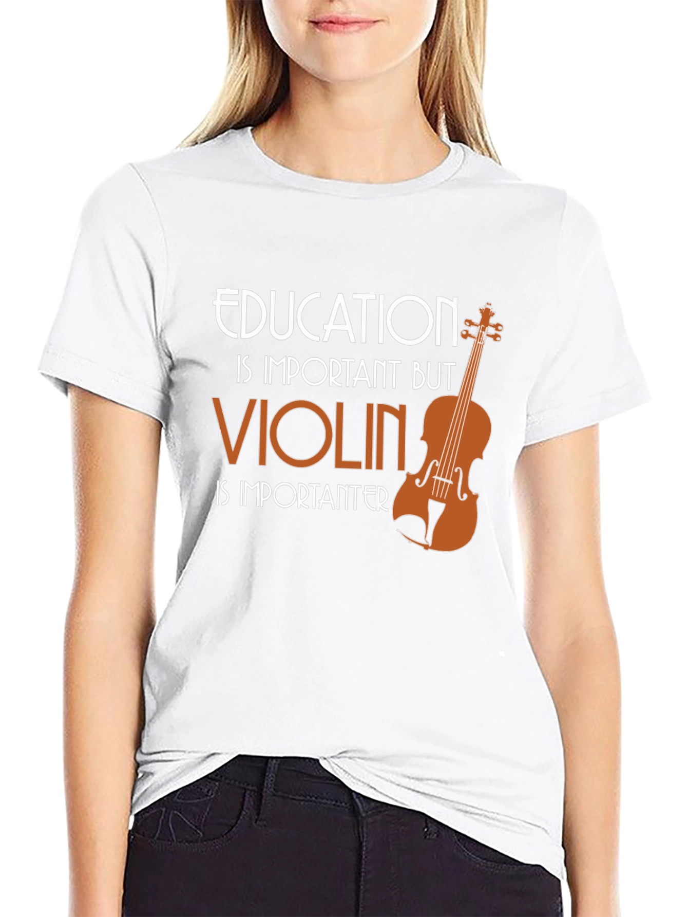 Education vs Violin T-Shirt - Musicians Tee