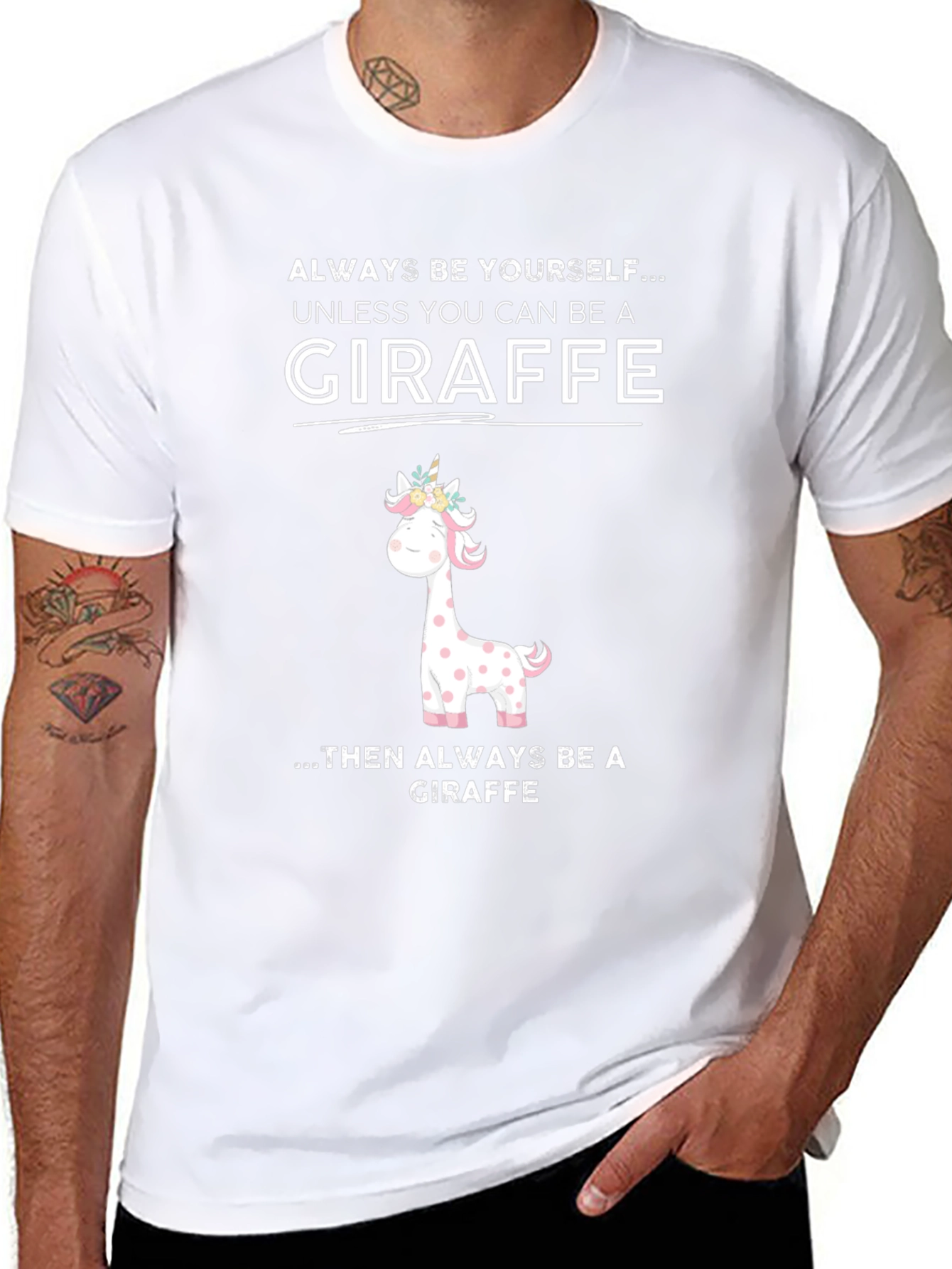 Giraffe Humor T-Shirt - Be Yourself Unless Giraffe