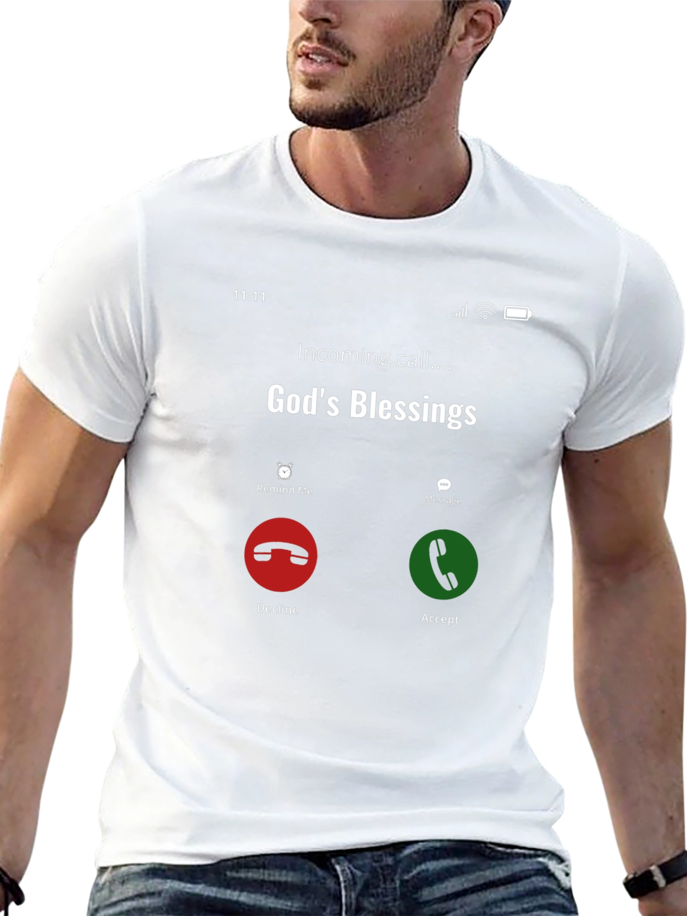 Gods Blessings Incoming Call Graphic Tee
