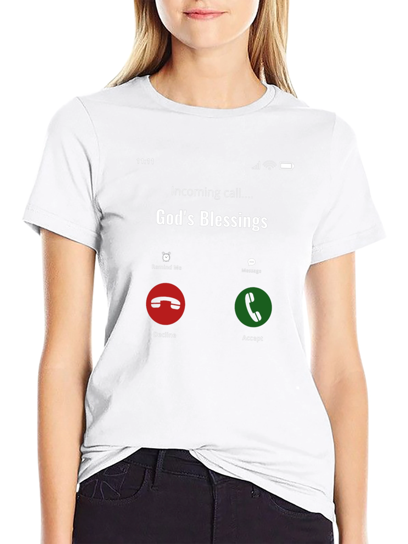 Gods Blessings Incoming Call Graphic Tee