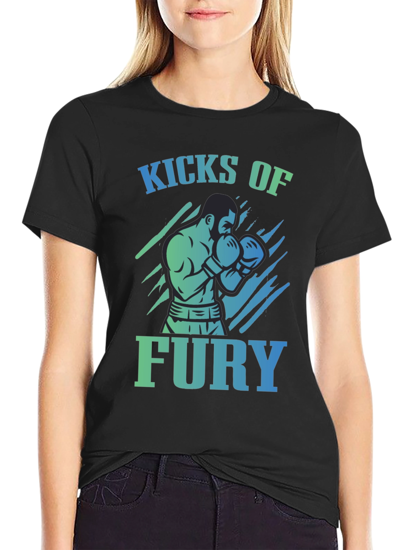 Kicks of Fury Graphic T-Shirt - Black