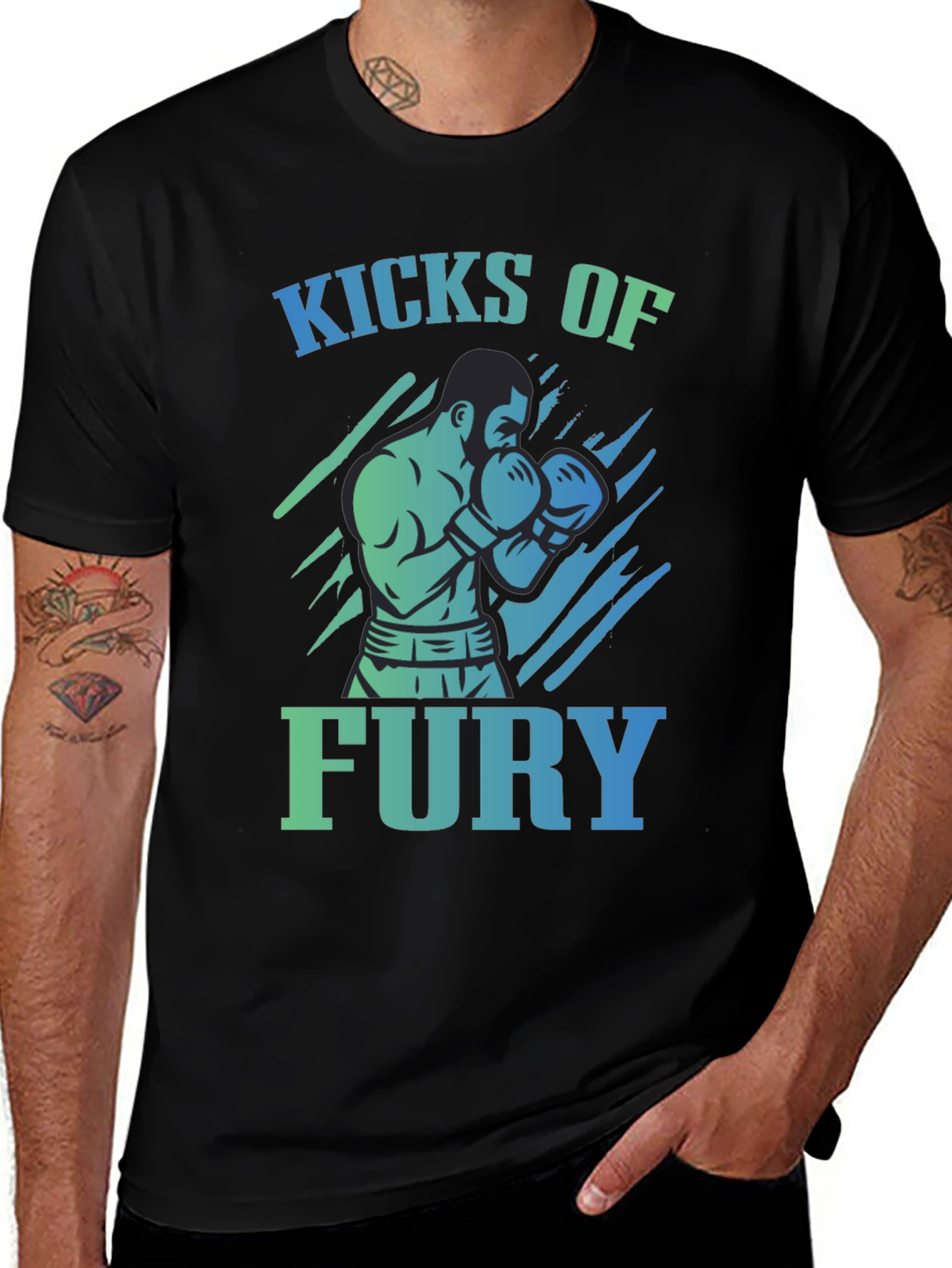Kicks of Fury Graphic T-Shirt - Black