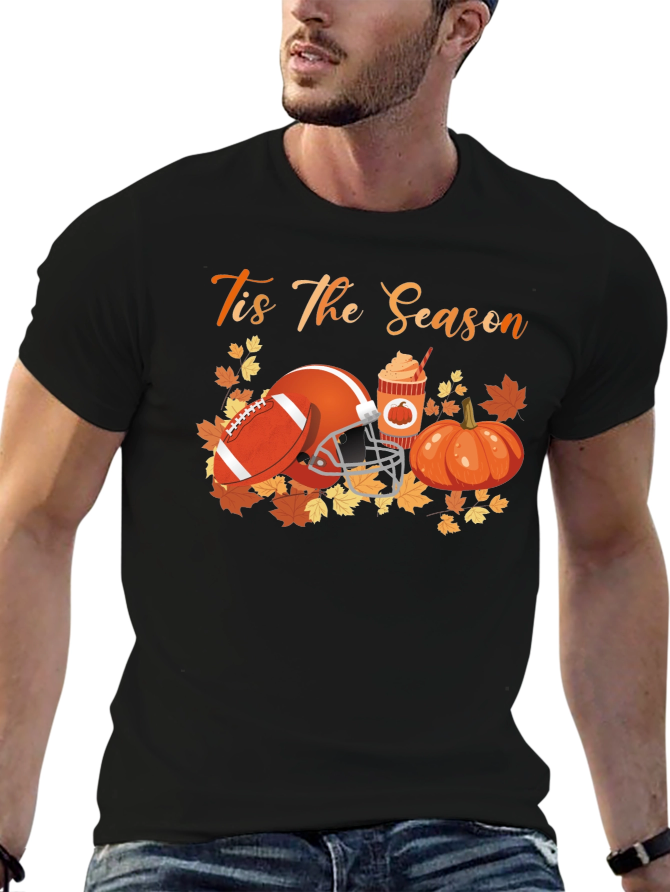 Tis The Season Football Pumpkin Spice T-Shirt
