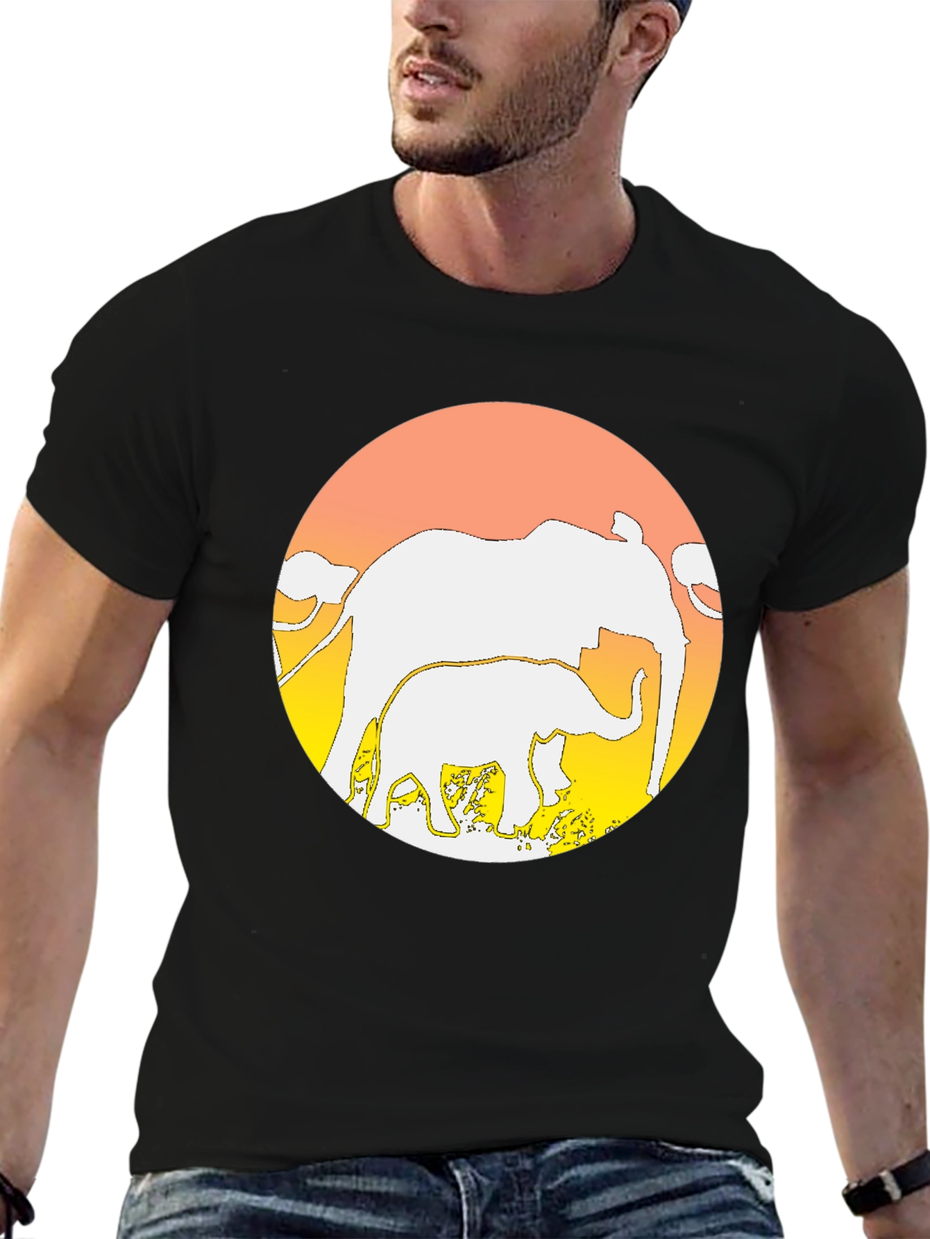 Elephant Sunset T-Shirt - Graphic Tee