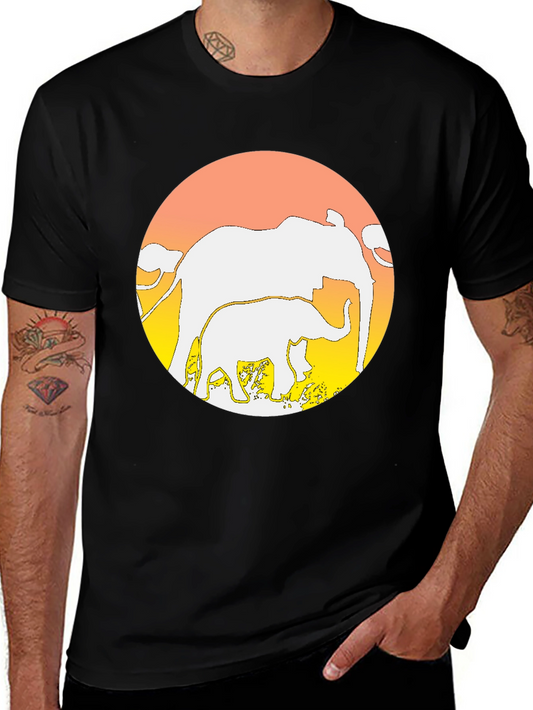 Elephant Sunset T-Shirt - Graphic Tee