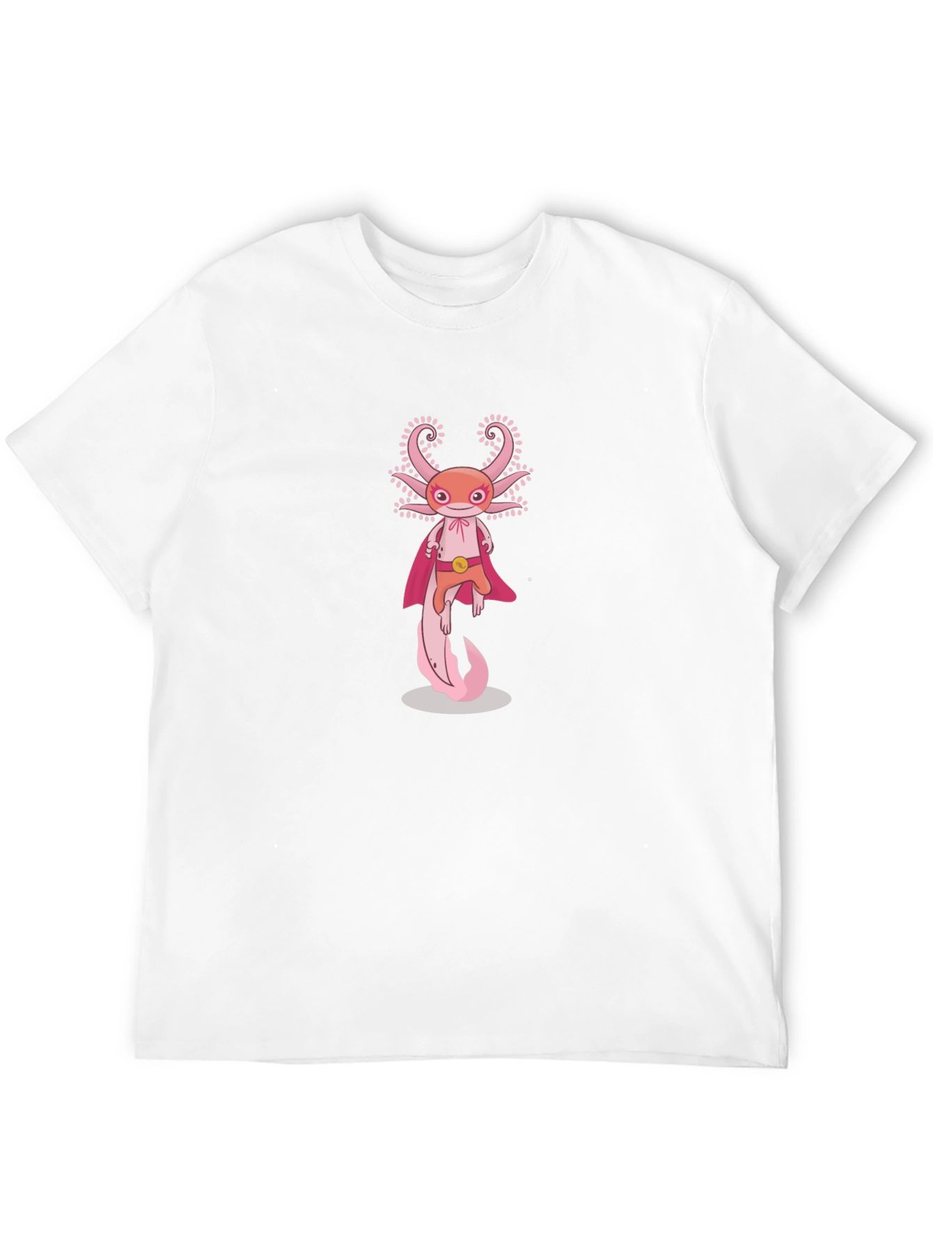 Axolotl Superhero Graphic Tee - Black Cotton T-Shirt