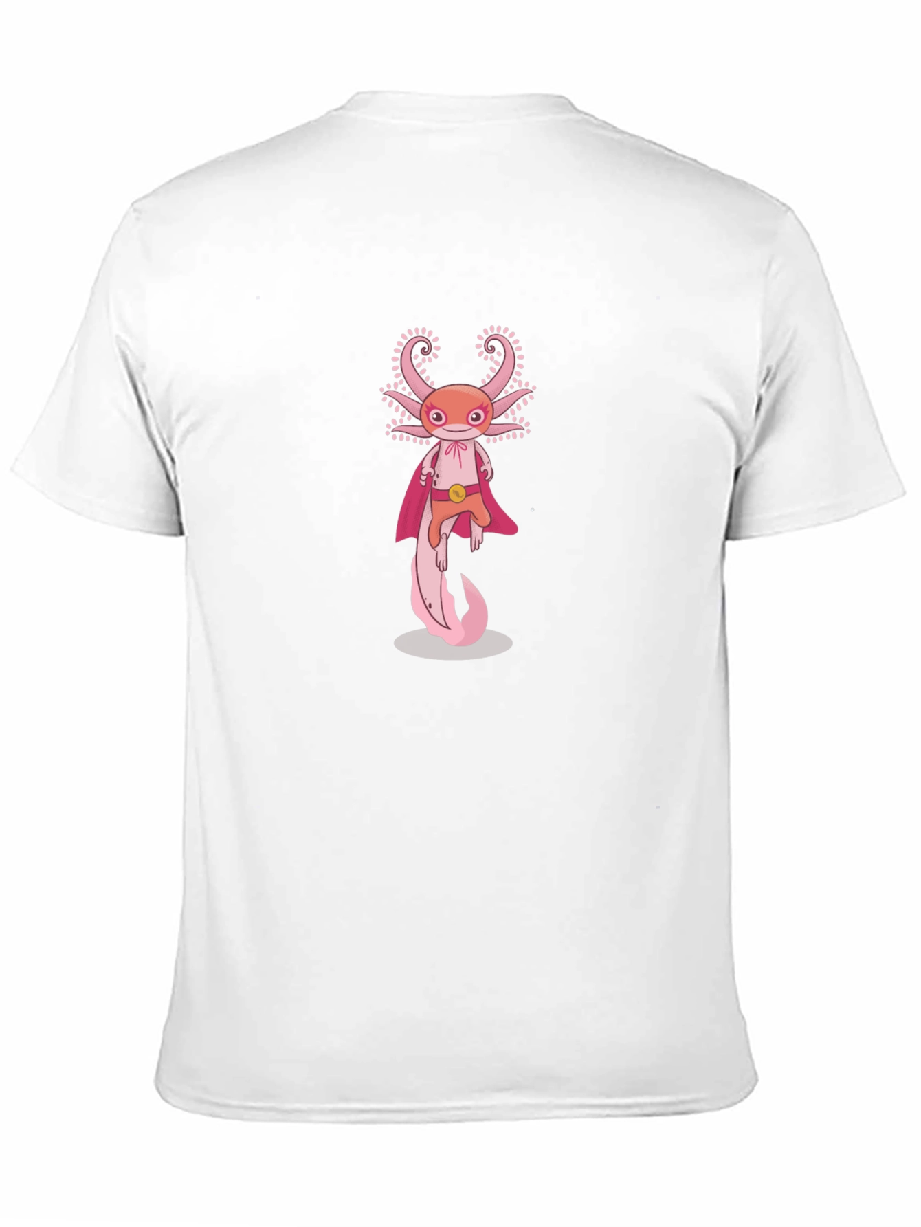 Axolotl Superhero Graphic Tee - Black Cotton T-Shirt
