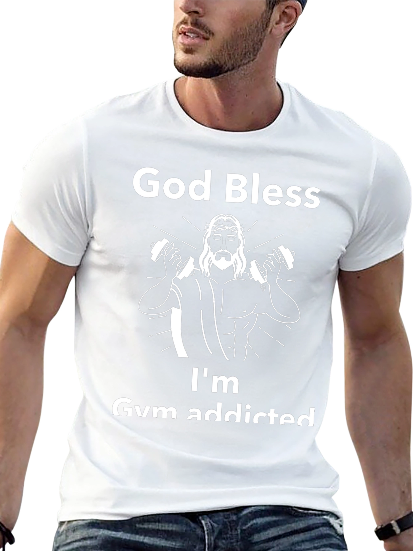 God Bless Gym Addicted T-Shirt